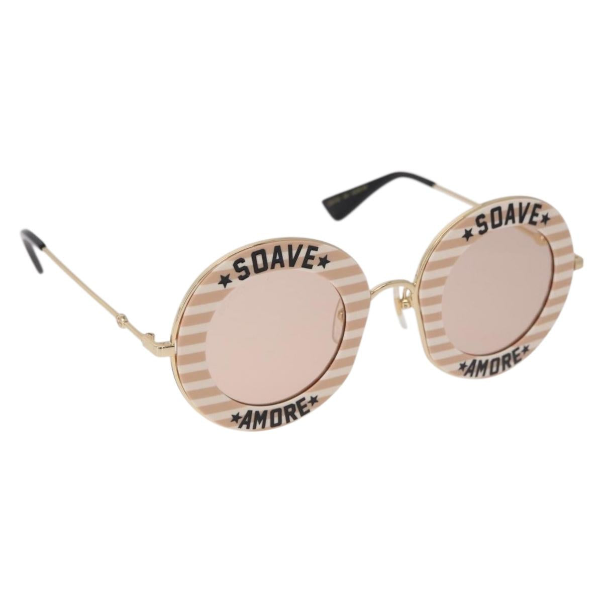 GUCCI Sunglasses metal Brown Auth 189575M