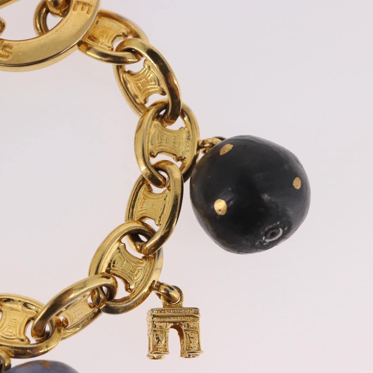 CELINE Macadam Bracelet metal Gold Tone Auth 189576M