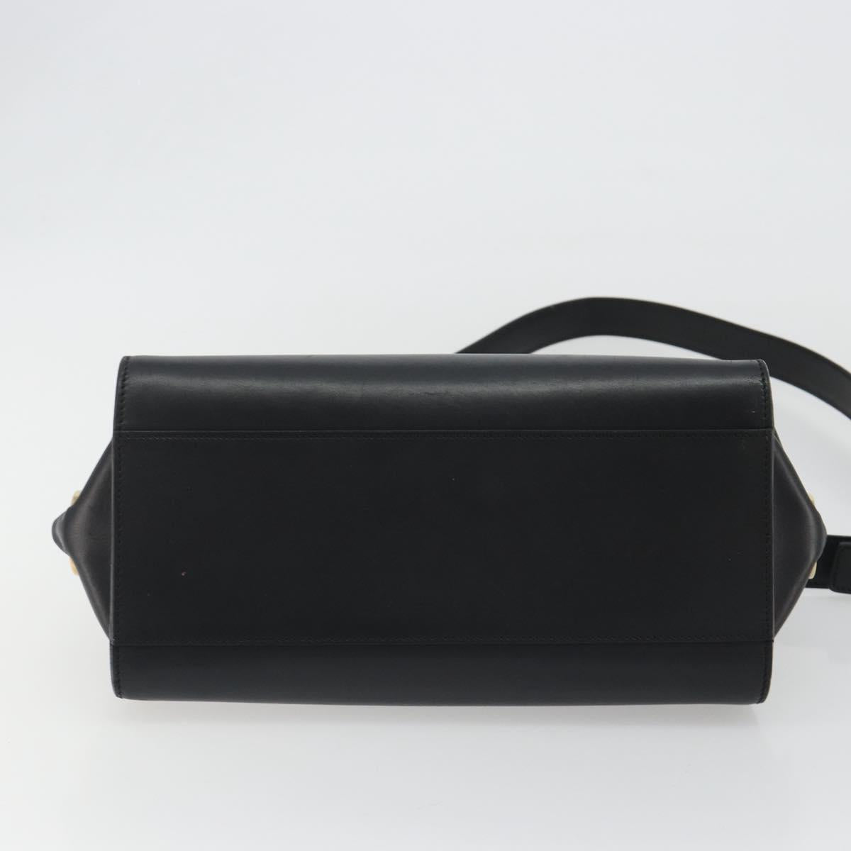 Salvatore Ferragamo Sofia Gancini Hand Bag Leather 2way Black Gold Auth 189582