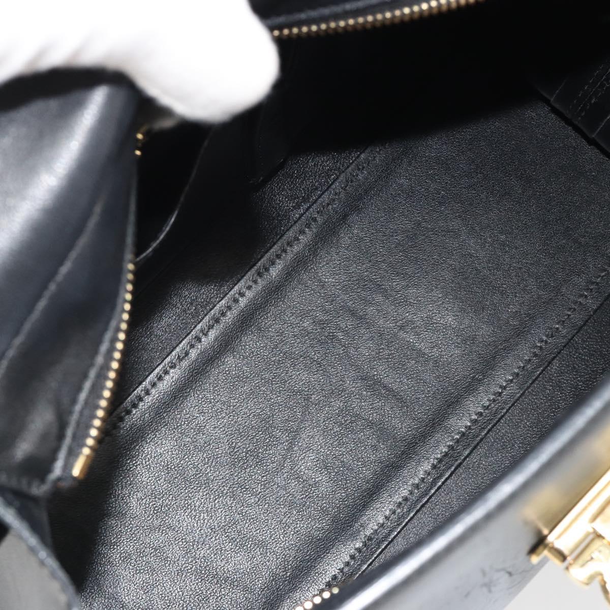Salvatore Ferragamo Sofia Gancini Hand Bag Leather 2way Black Gold Auth 189582