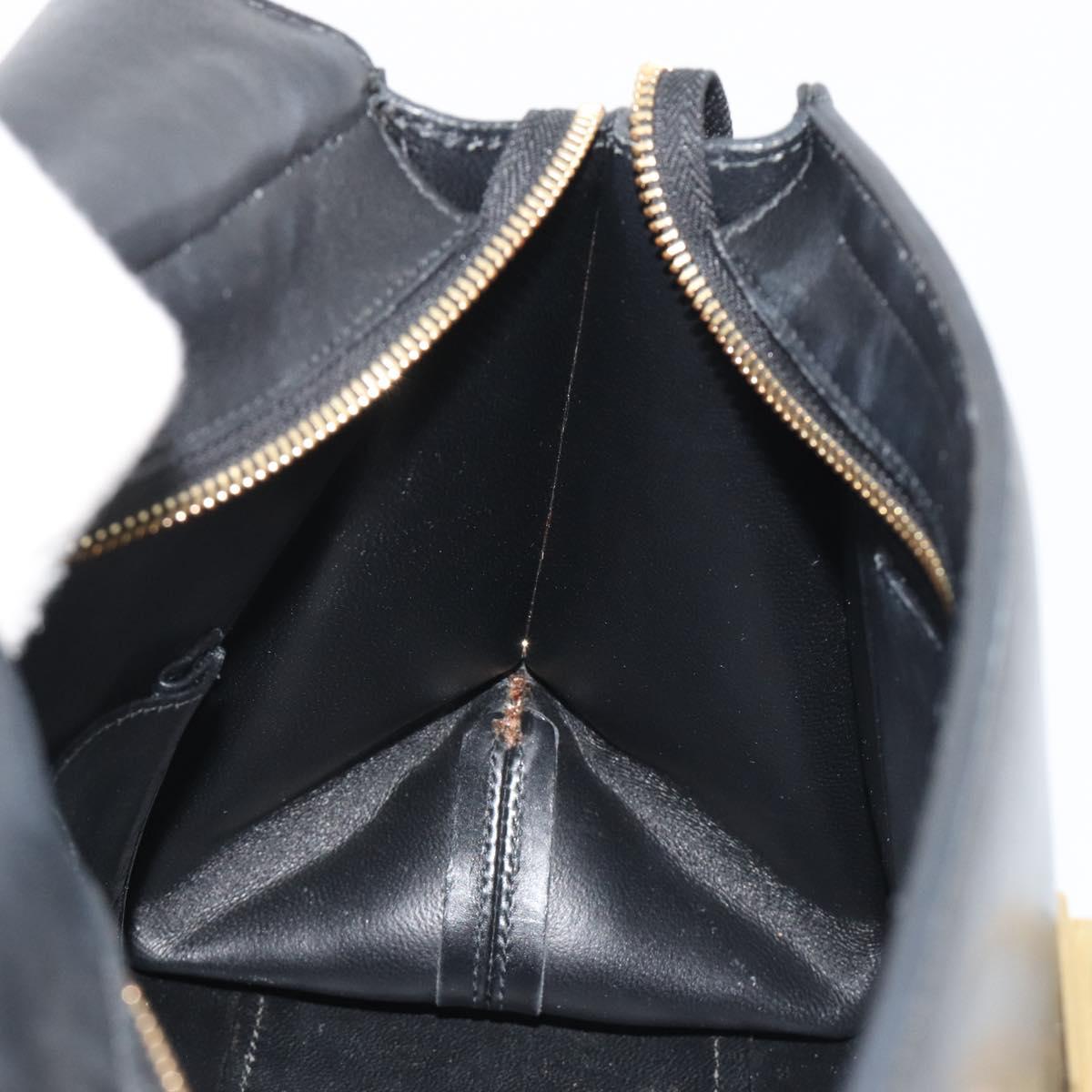 Salvatore Ferragamo Sofia Gancini Hand Bag Leather 2way Black Gold Auth 189582