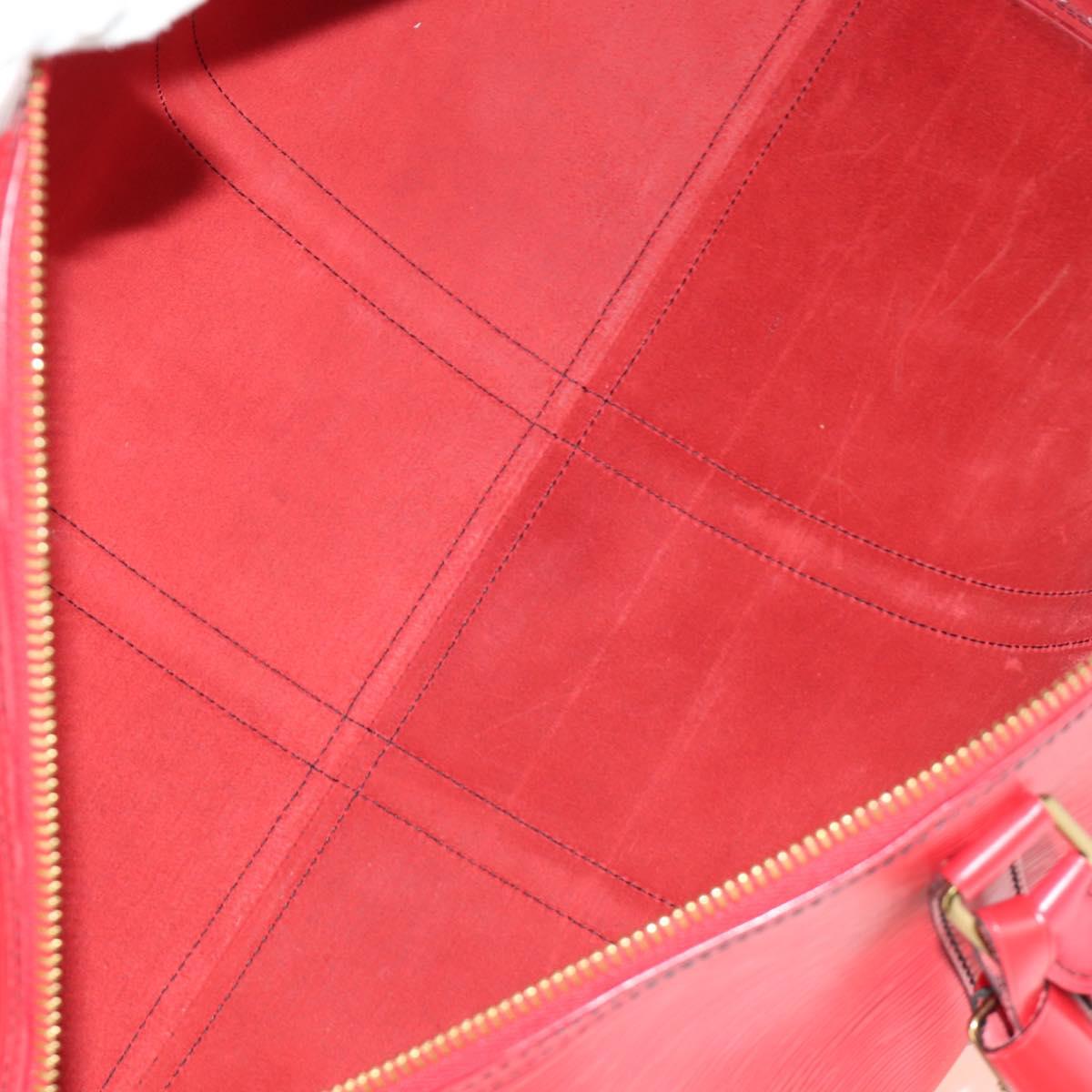 LOUIS VUITTON Epi Keepall 55 Boston Bag Red M42957 LV Auth 189584V