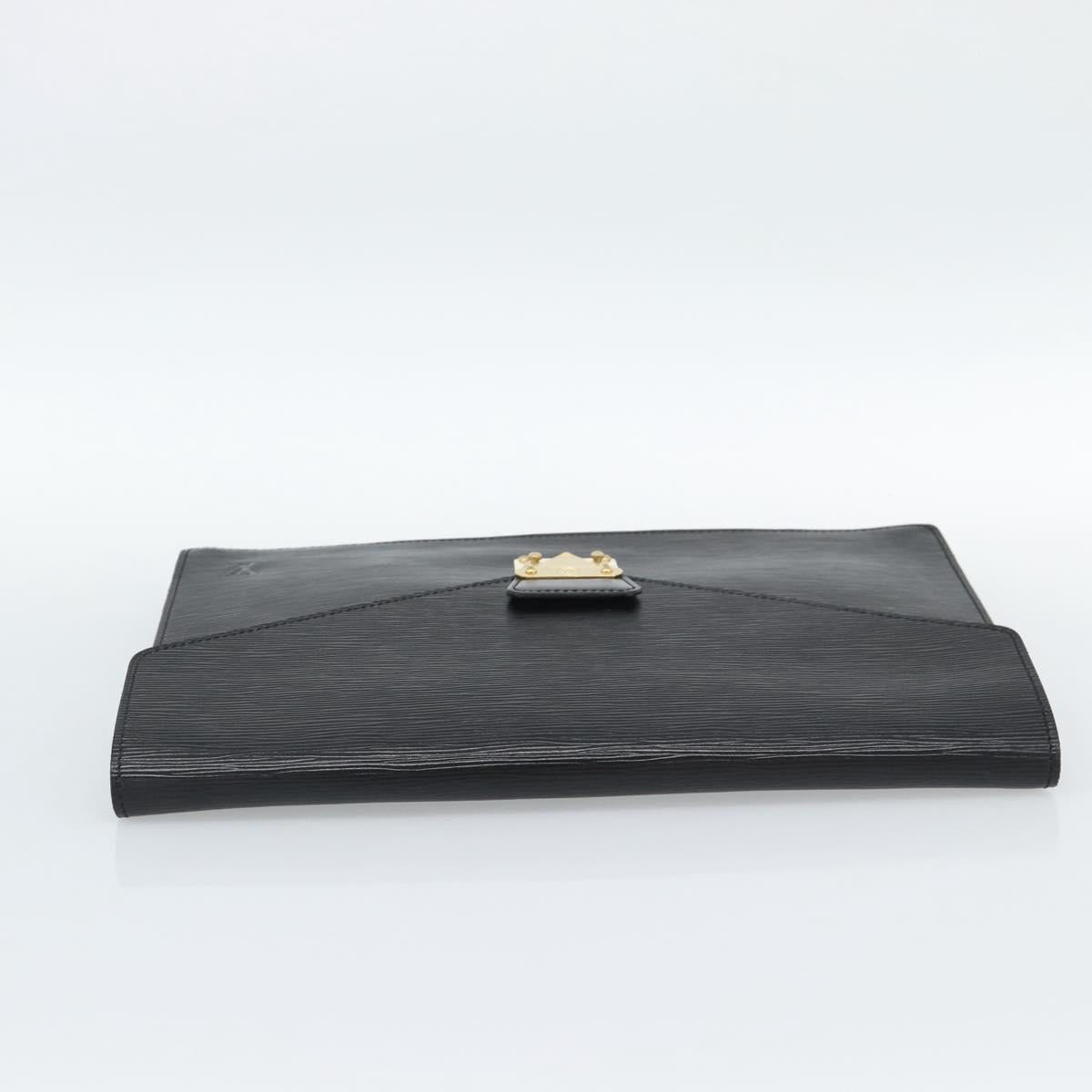 LOUIS VUITTON Epi Porte Documents Senatur Briefcase Black M54452 LV Auth 189586