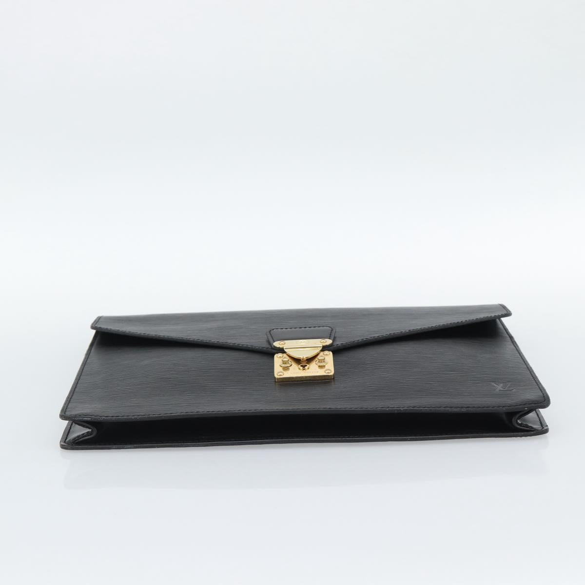 LOUIS VUITTON Epi Porte Documents Senatur Briefcase Black M54452 LV Auth 189586