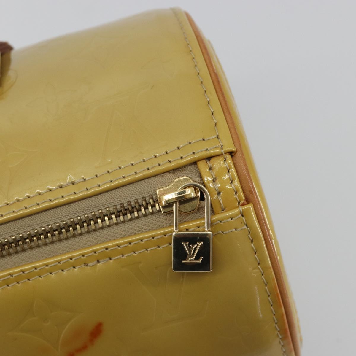 LOUIS VUITTON Monogram Vernis Bedford Hand Bag Beige M91006 LV Auth 189591