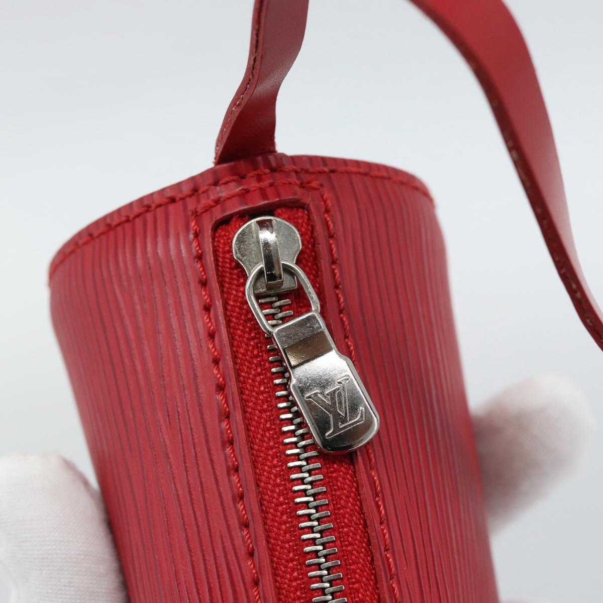LOUIS VUITTON Epi Soufflot Pouch Accessory Pouch Red LV Auth 189594