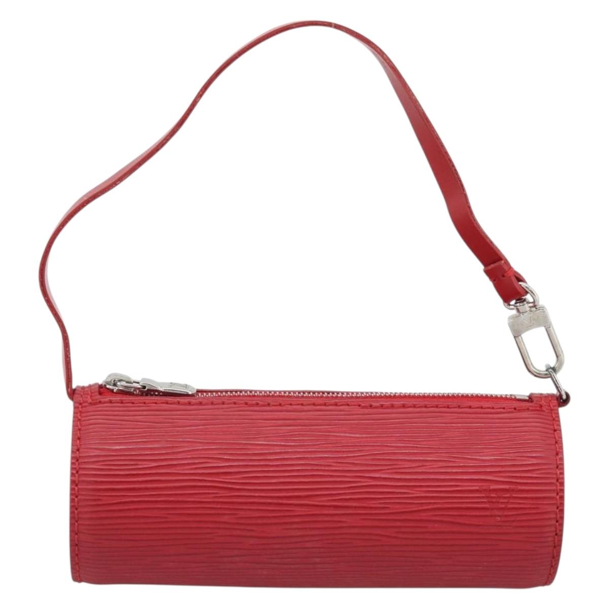 LOUIS VUITTON Epi Soufflot Pouch Accessory Pouch Red LV Auth 189594