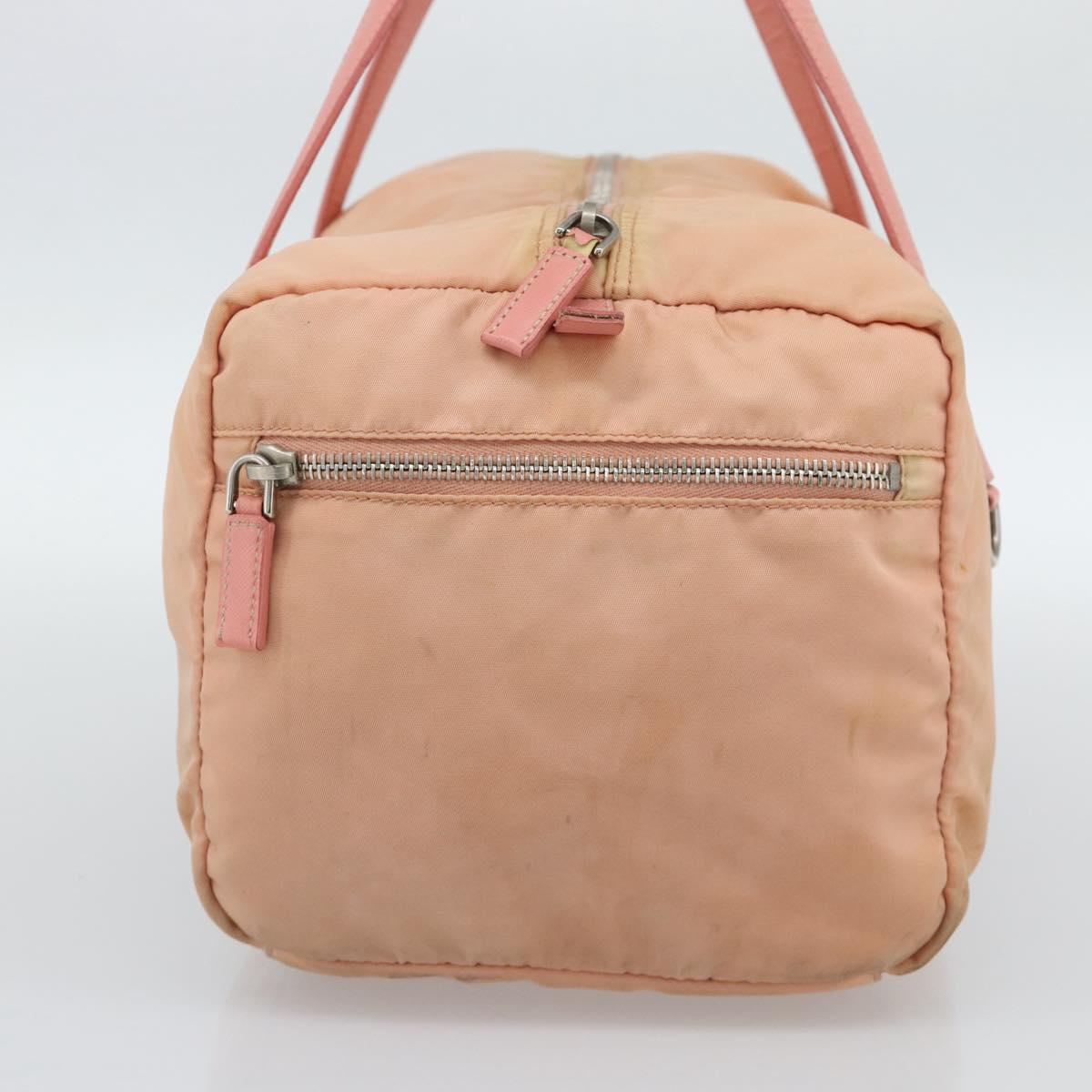 PRADA Hand Bag Nylon Pink Silver Auth 189599