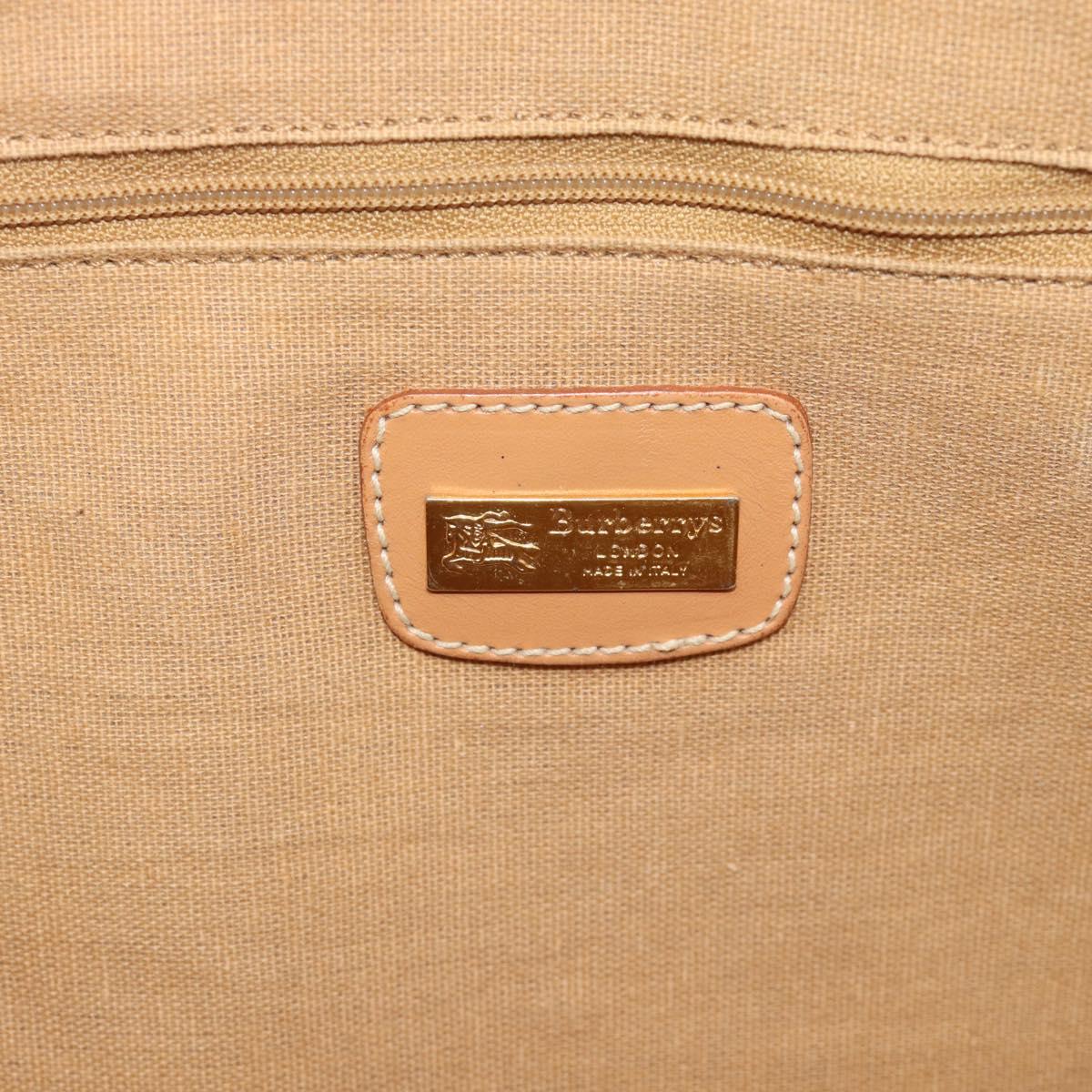 Burberrys Nova Check Hand Bag PVC 2way Blue Gold Auth 189609