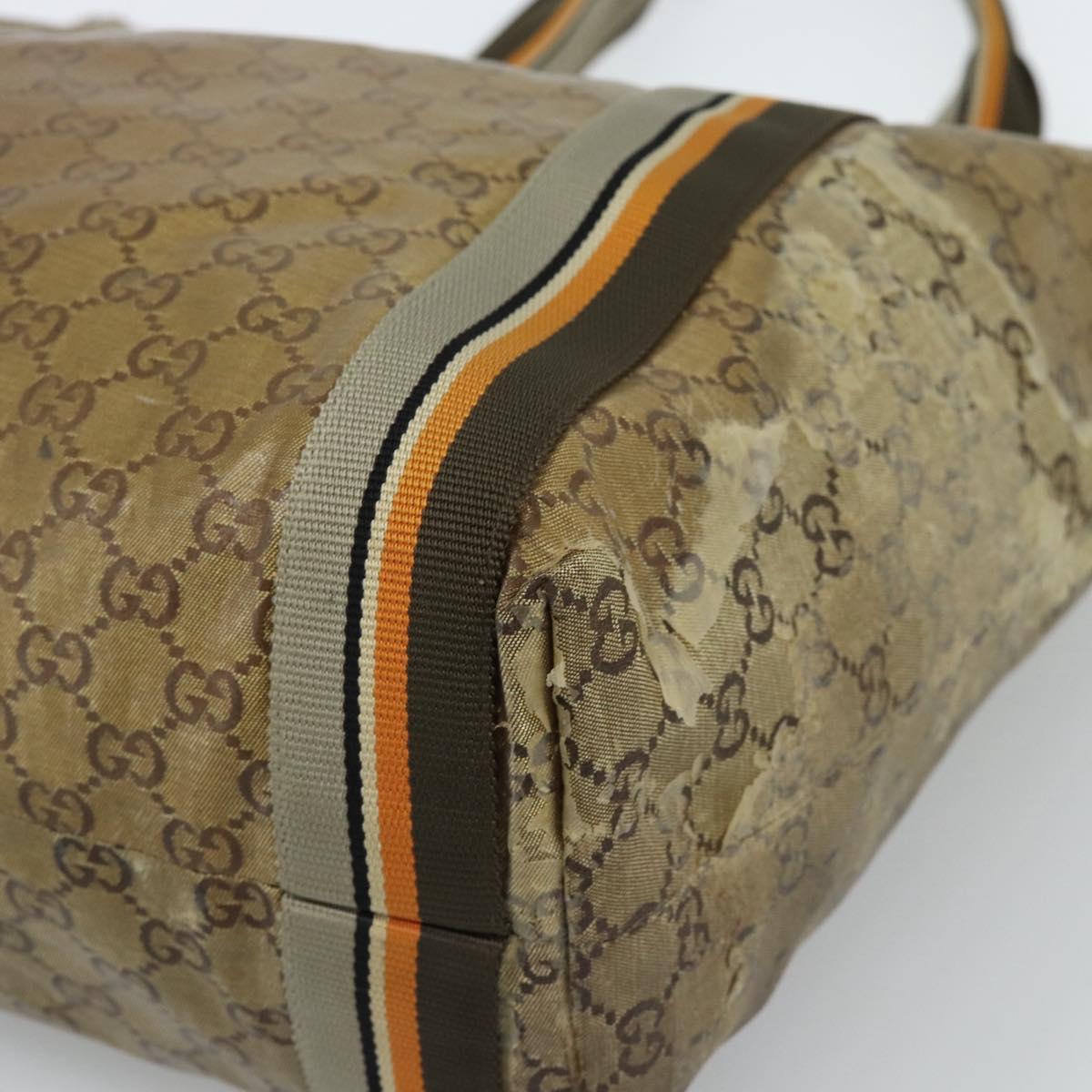 GUCCI GG Crystal Tote Bag Coated Canvas Beige 189669 Auth 189612