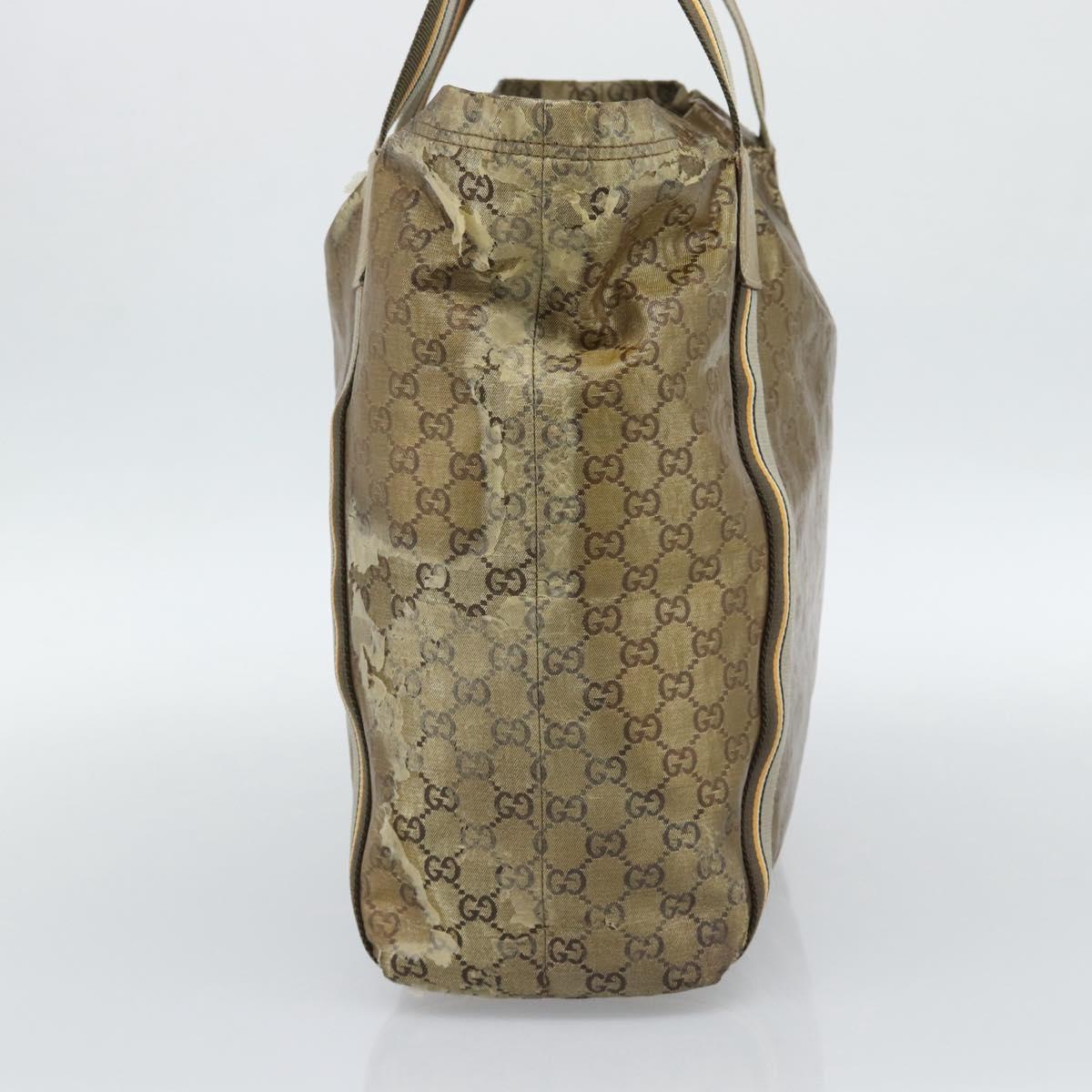 GUCCI GG Crystal Tote Bag Coated Canvas Beige 189669 Auth 189612