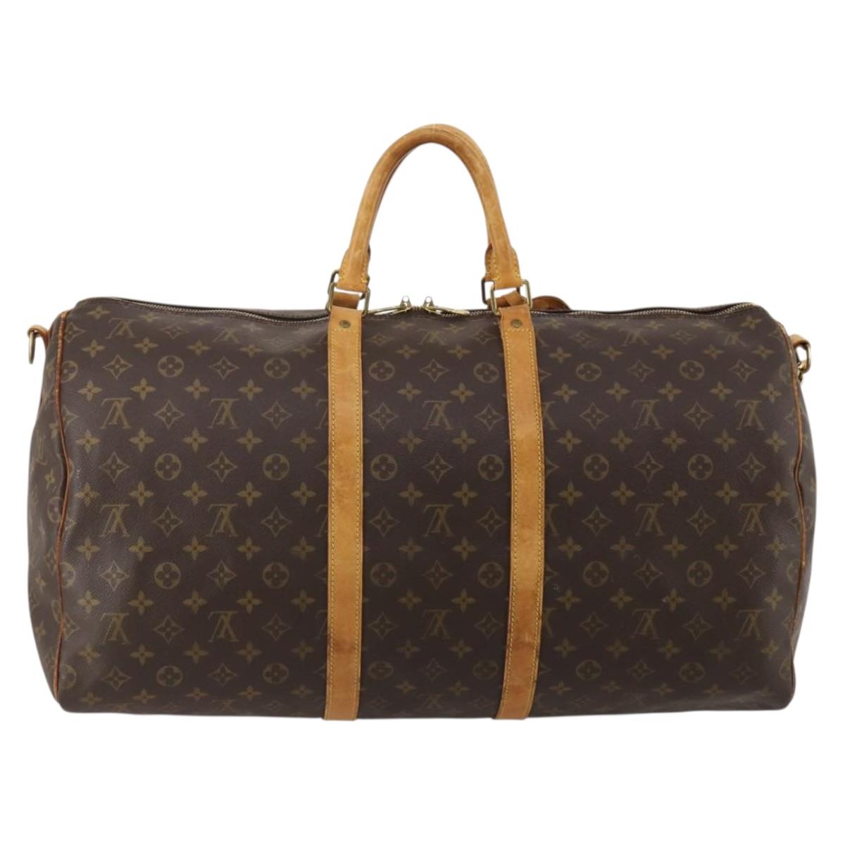 LOUIS VUITTON Monogram Keepall Bandouliere 55 Boston Bag M41414 LV Auth 189613