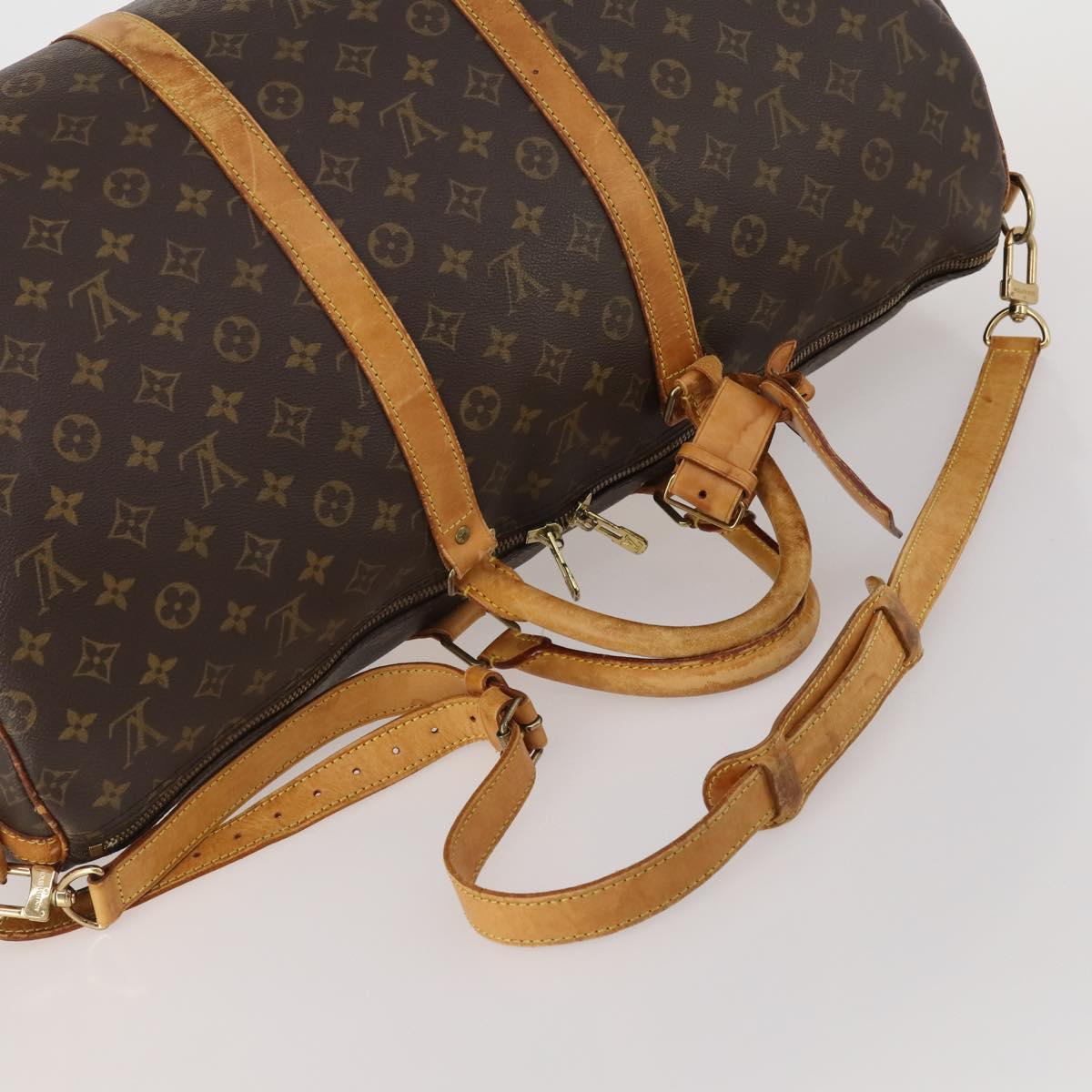 LOUIS VUITTON Monogram Keepall Bandouliere 55 Boston Bag M41414 LV Auth 189613
