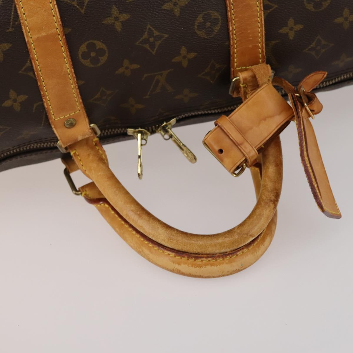 LOUIS VUITTON Monogram Keepall Bandouliere 55 Boston Bag M41414 LV Auth 189613