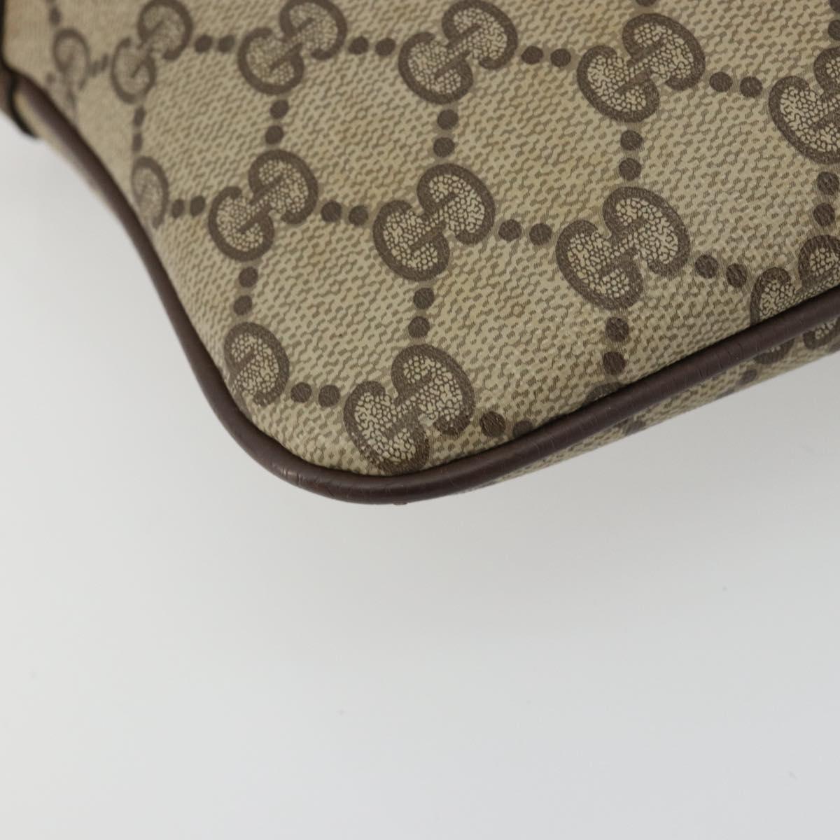 GUCCI GG Supreme Web Sherry Line Bag PVC Beige Gold 904 02 047 Auth 189616