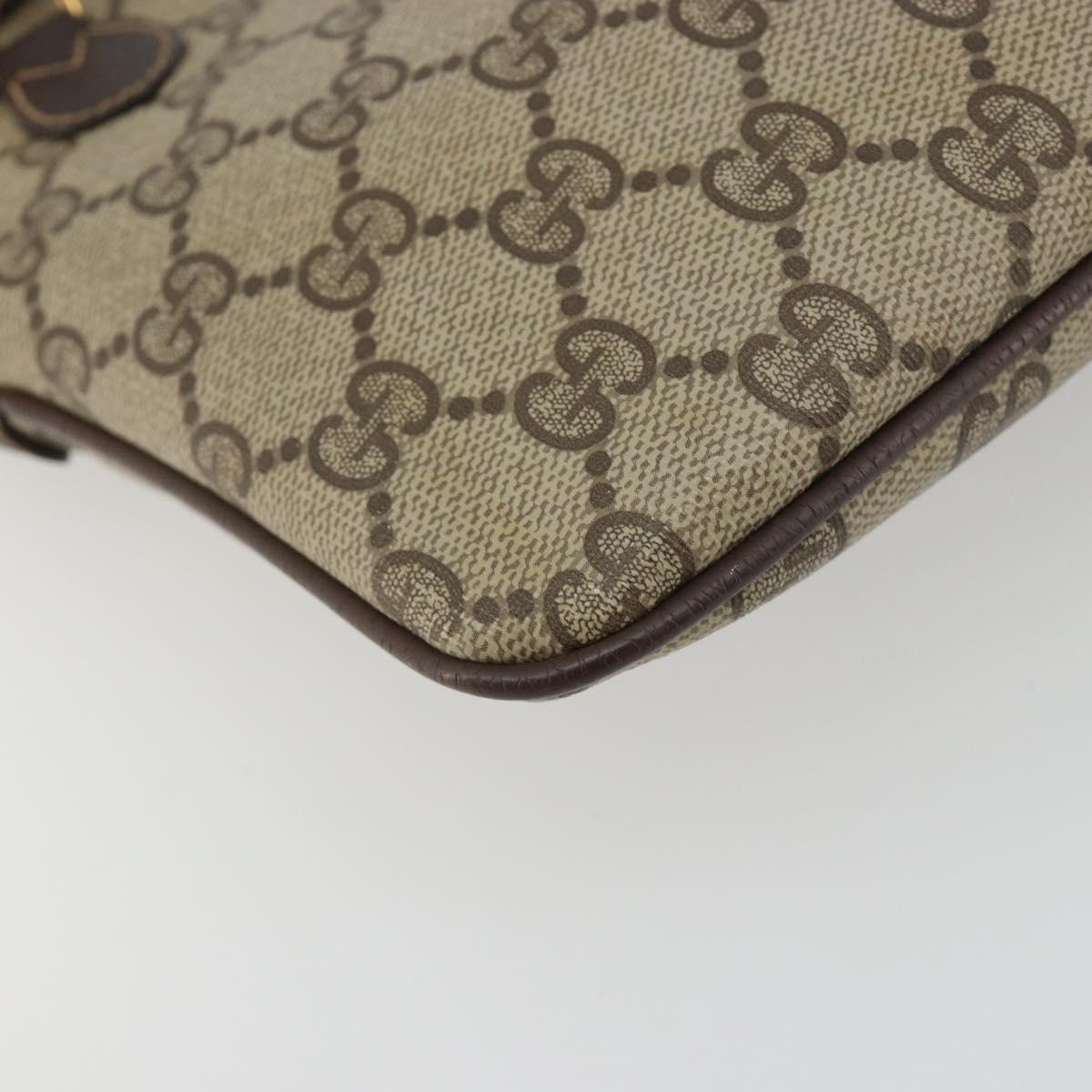GUCCI GG Supreme Web Sherry Line Bag PVC Beige Gold 904 02 047 Auth 189616