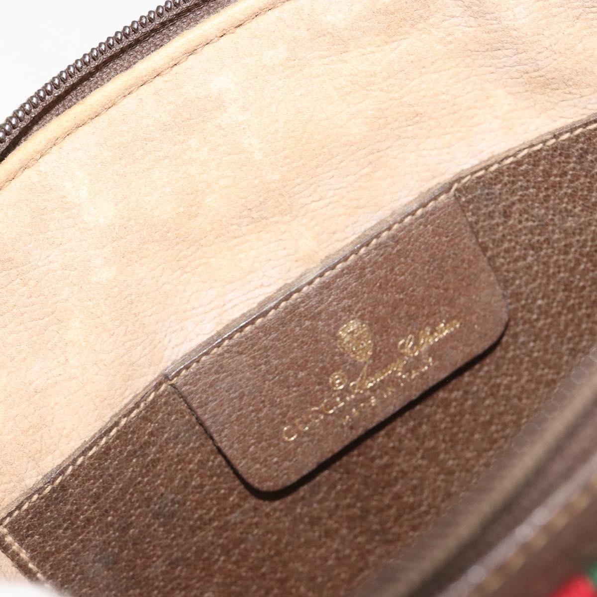 GUCCI GG Supreme Web Sherry Line Bag PVC Beige Gold 904 02 047 Auth 189616