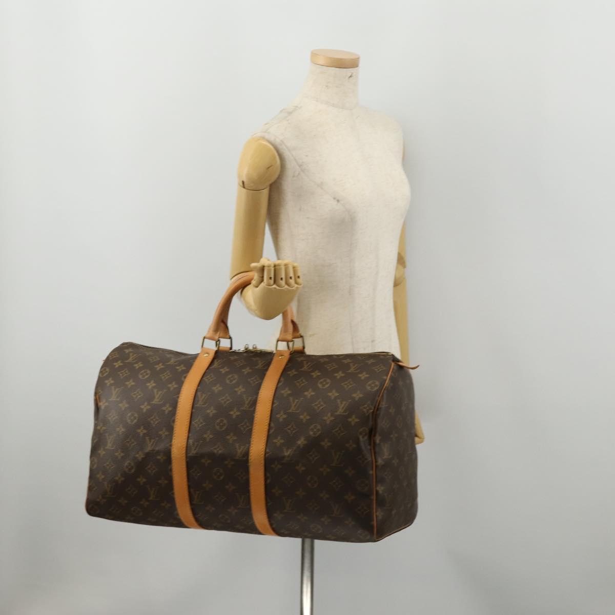 LOUIS VUITTON Monogram Keepall 50 Boston Bag M41426 LV Auth 189624A