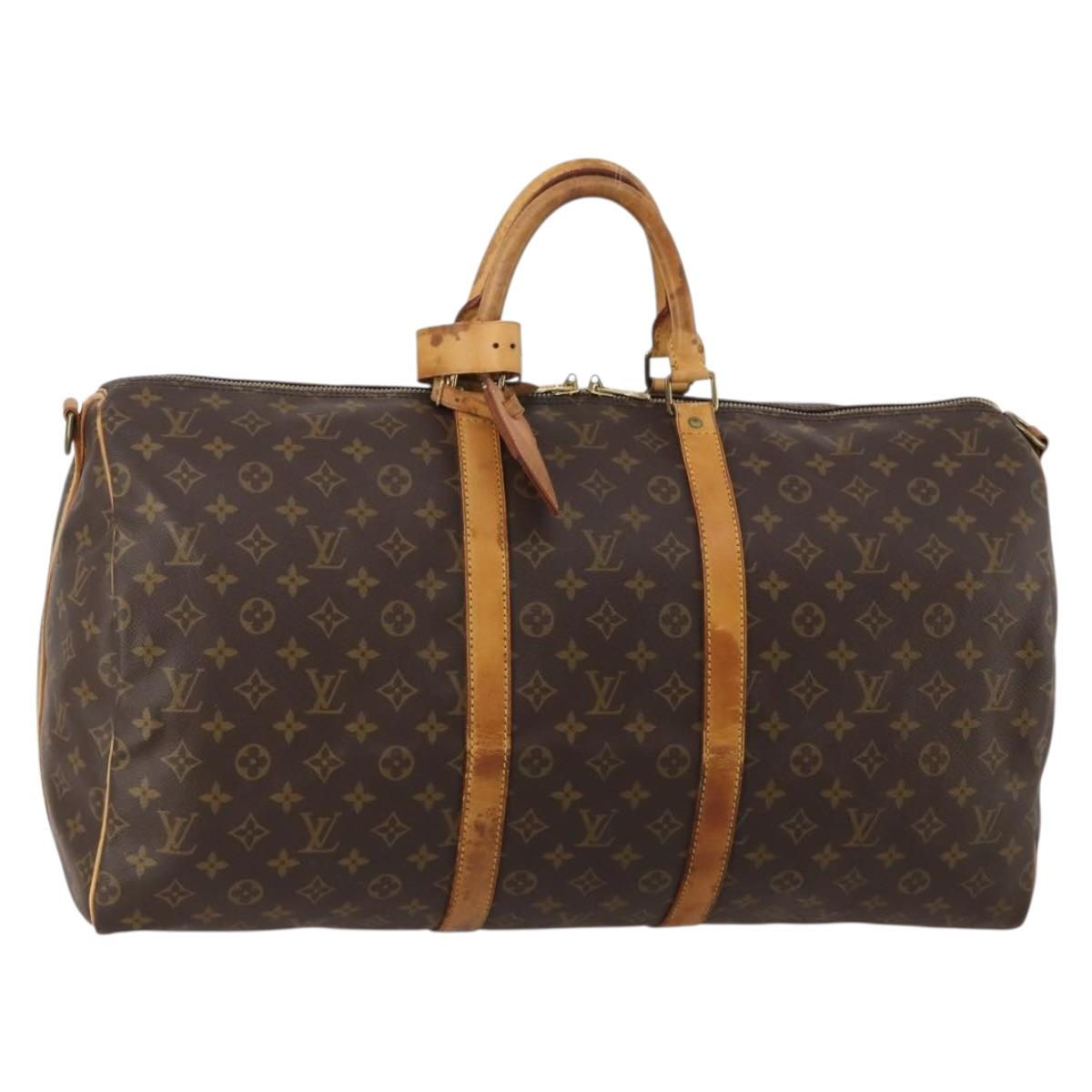 LOUIS VUITTON Monogram Keepall Bandouliere 55 Boston Bag M41414 LV Auth 189631