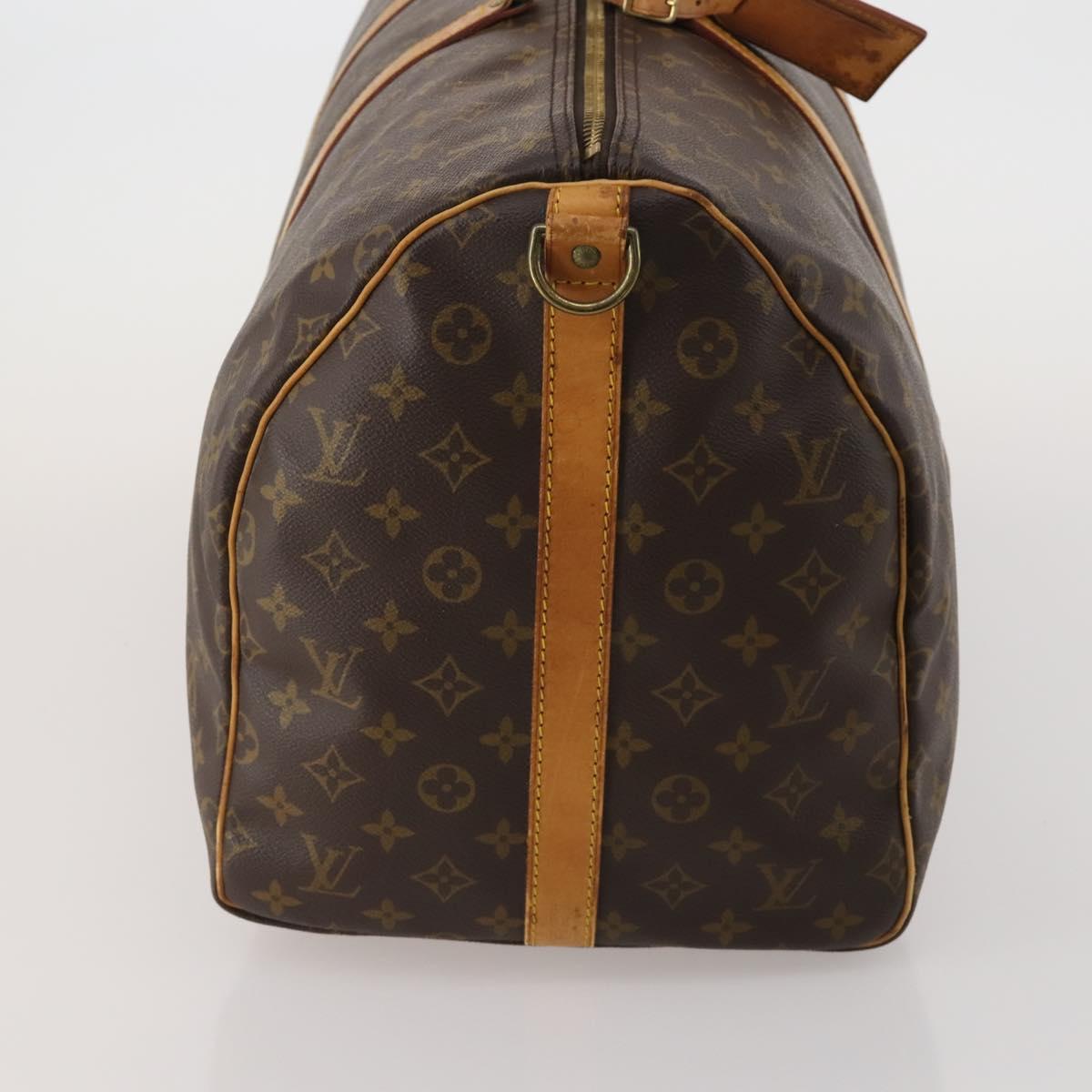 LOUIS VUITTON Monogram Keepall Bandouliere 55 Boston Bag M41414 LV Auth 189631