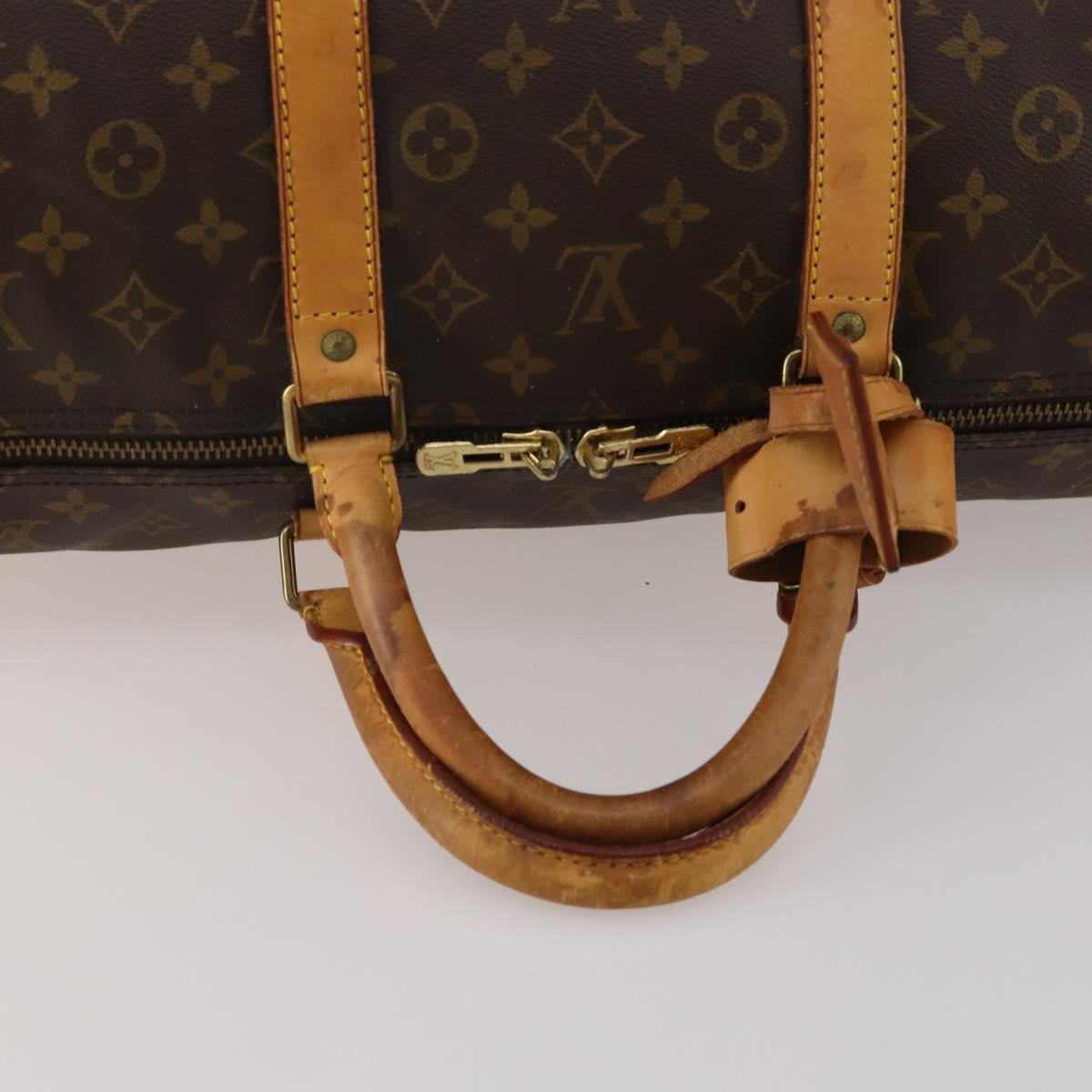 LOUIS VUITTON Monogram Keepall Bandouliere 55 Boston Bag M41414 LV Auth 189631