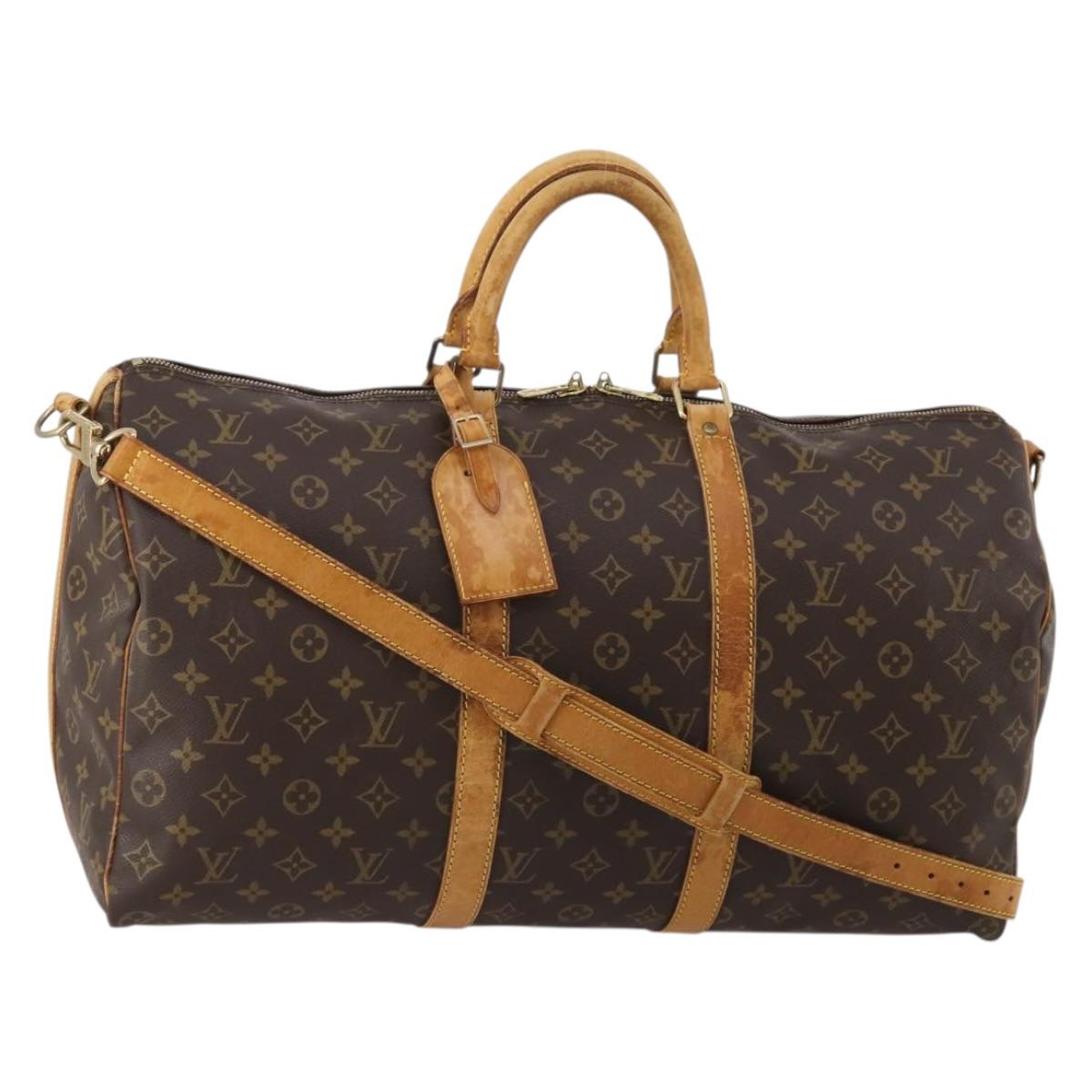 LOUIS VUITTON Monogram Keepall Bandouliere 50 Boston Bag M41416 LV Auth 189632