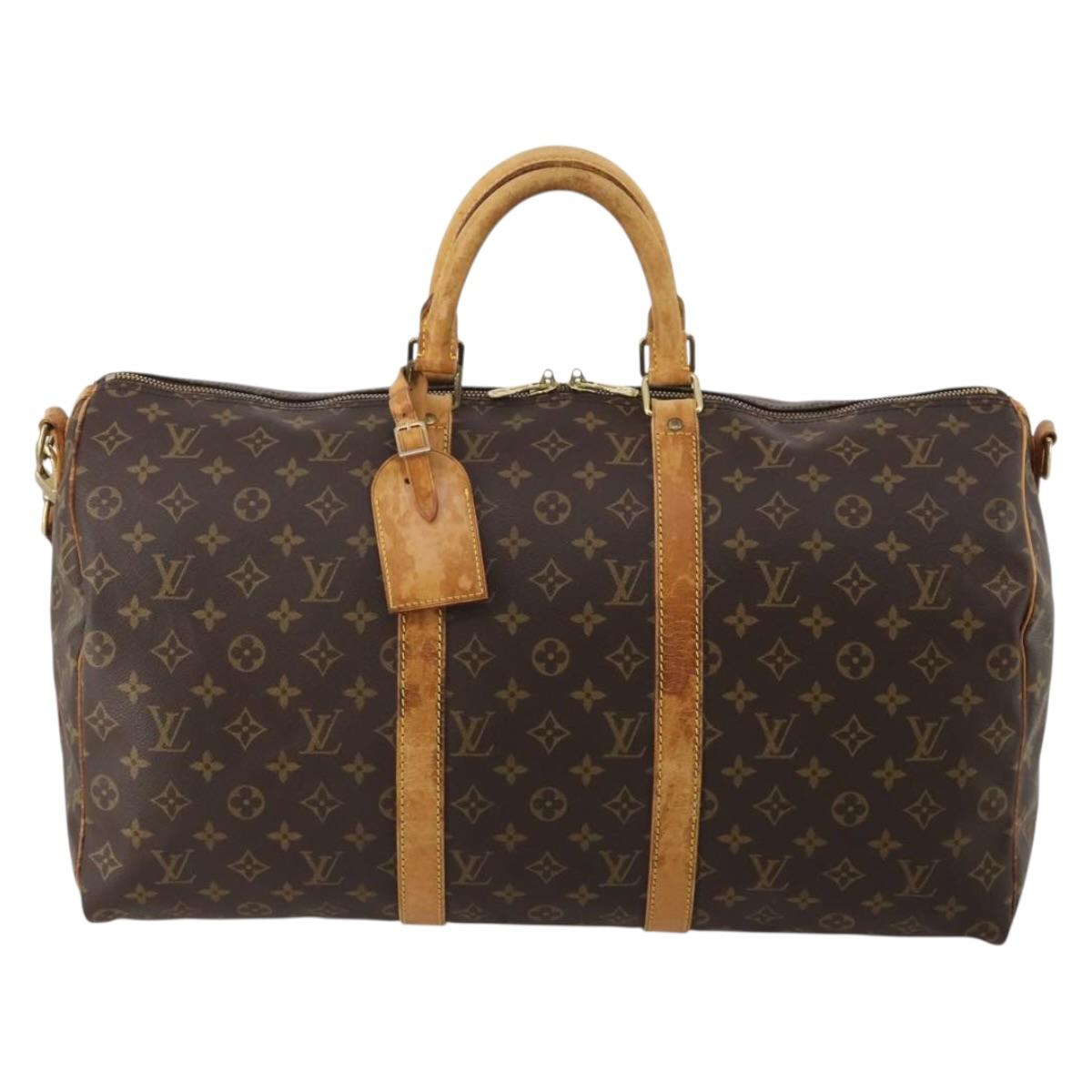 LOUIS VUITTON Monogram Keepall Bandouliere 50 Boston Bag M41416 LV Auth 189632