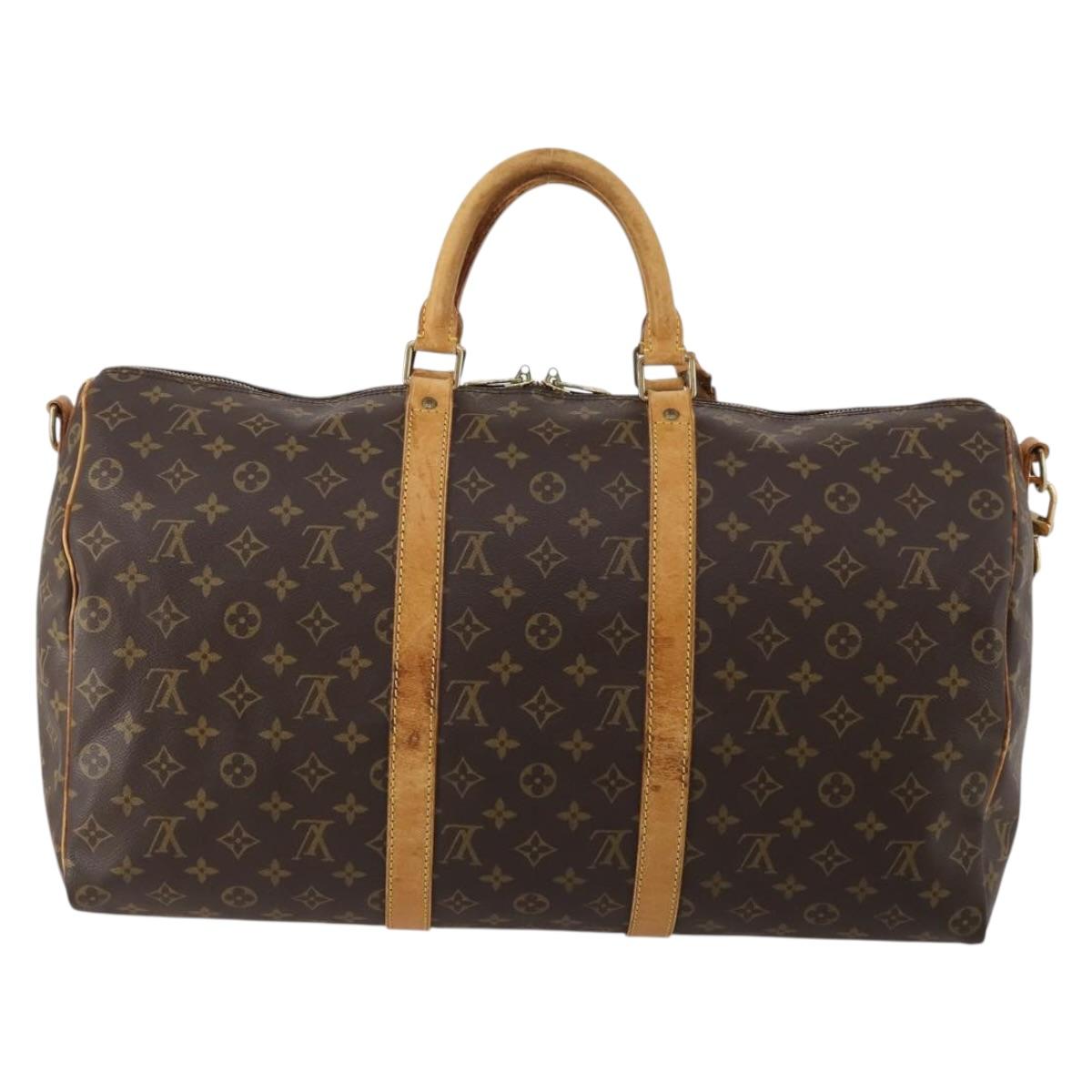 LOUIS VUITTON Monogram Keepall Bandouliere 50 Boston Bag M41416 LV Auth 189632