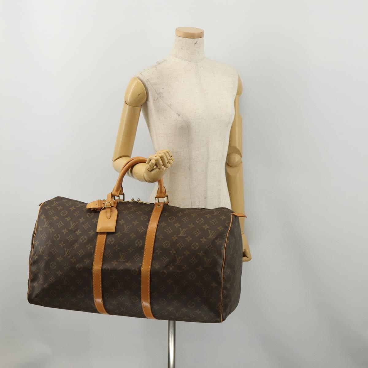 LOUIS VUITTON Monogram Keepall 55 Boston Bag M41424 LV Auth 189633