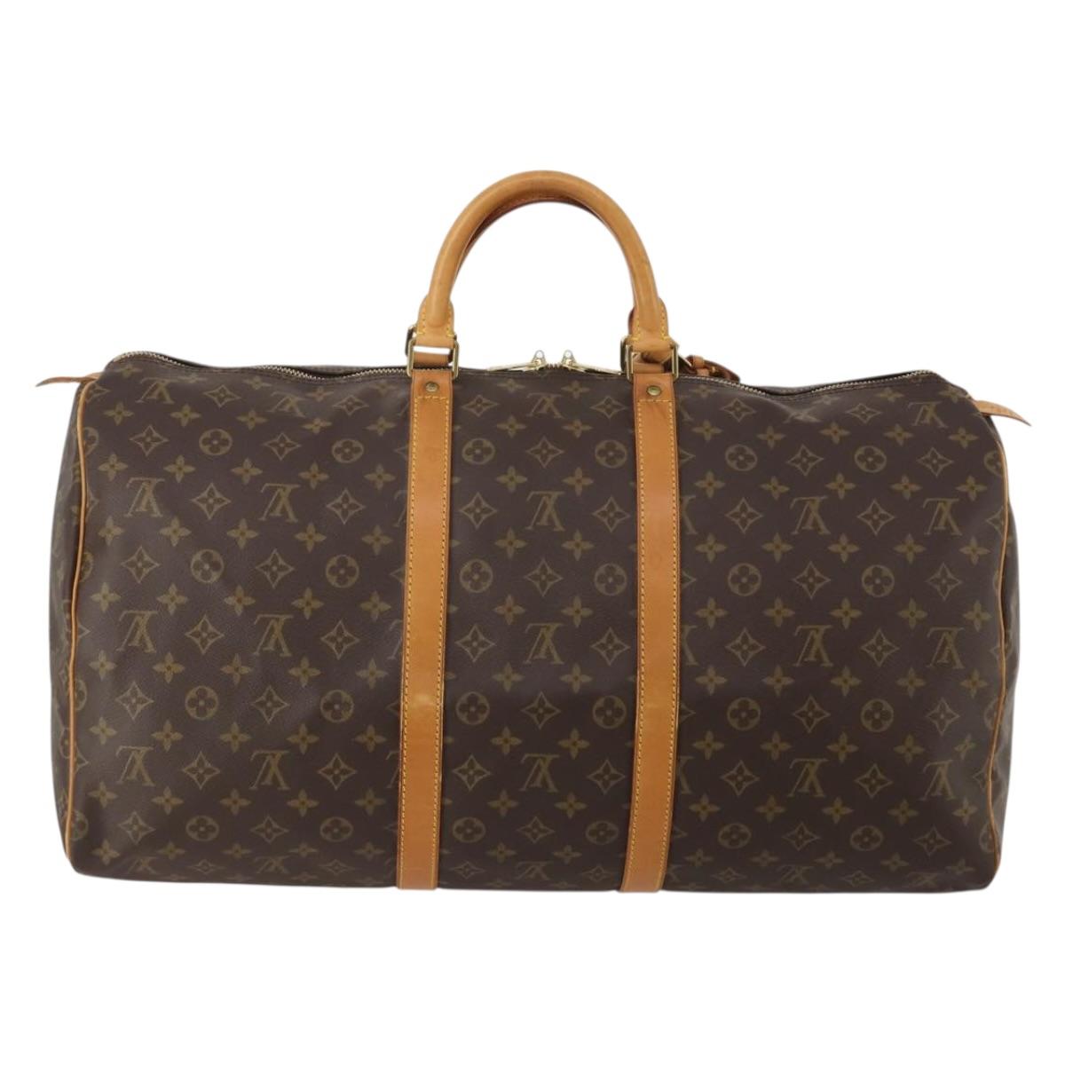 LOUIS VUITTON Monogram Keepall 55 Boston Bag M41424 LV Auth 189633