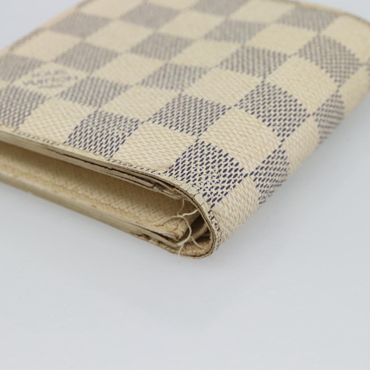 LOUIS VUITTON Damier Azur Porte Feuille Marco Bifold Wallet N60018 Auth 189638