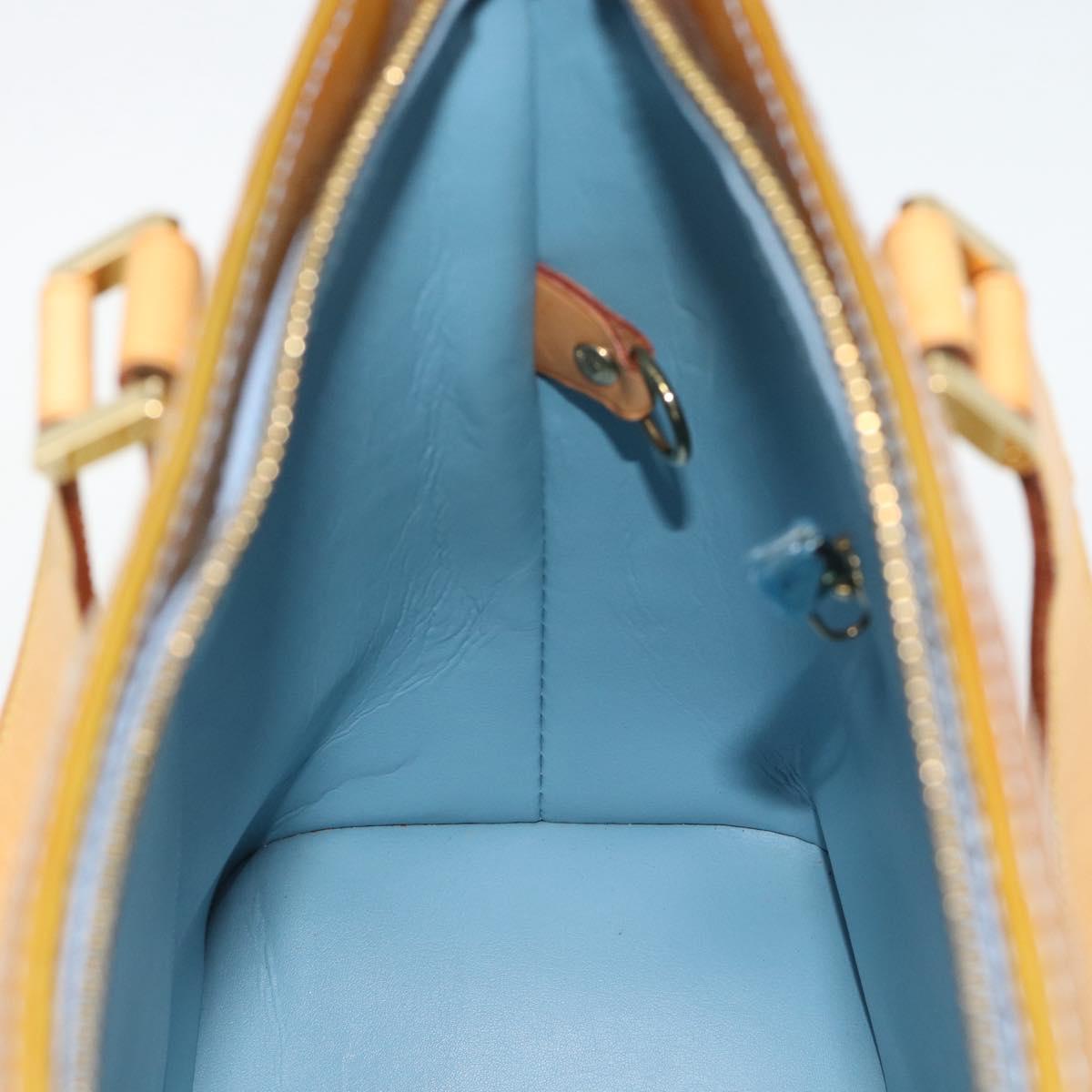 LOUIS VUITTON Monogram Vernis Houston Hand Bag Baby Blue M91005 LV Auth 189650