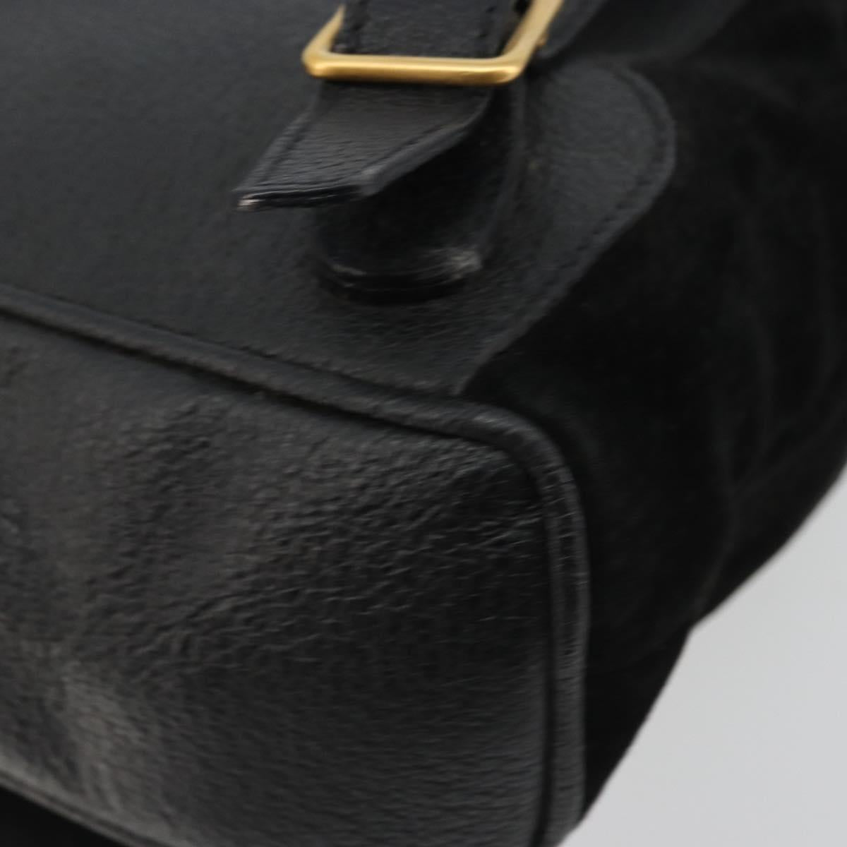 GUCCI Bamboo Backpack Suede Black Gold 003 1705 0030 Auth 189651