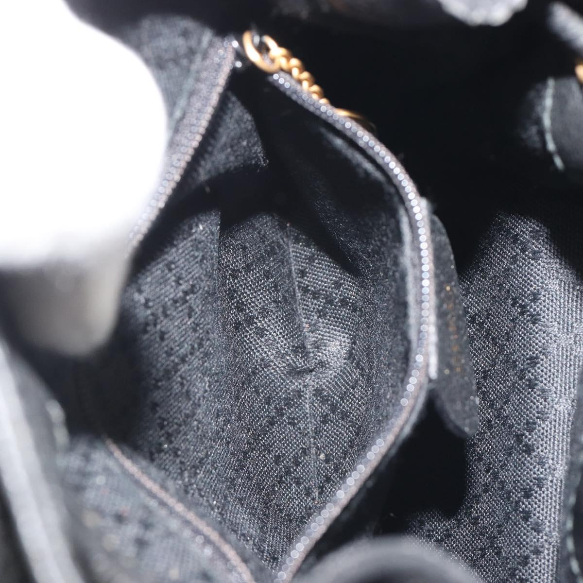 GUCCI Bamboo Backpack Suede Black Gold 003 1705 0030 Auth 189651