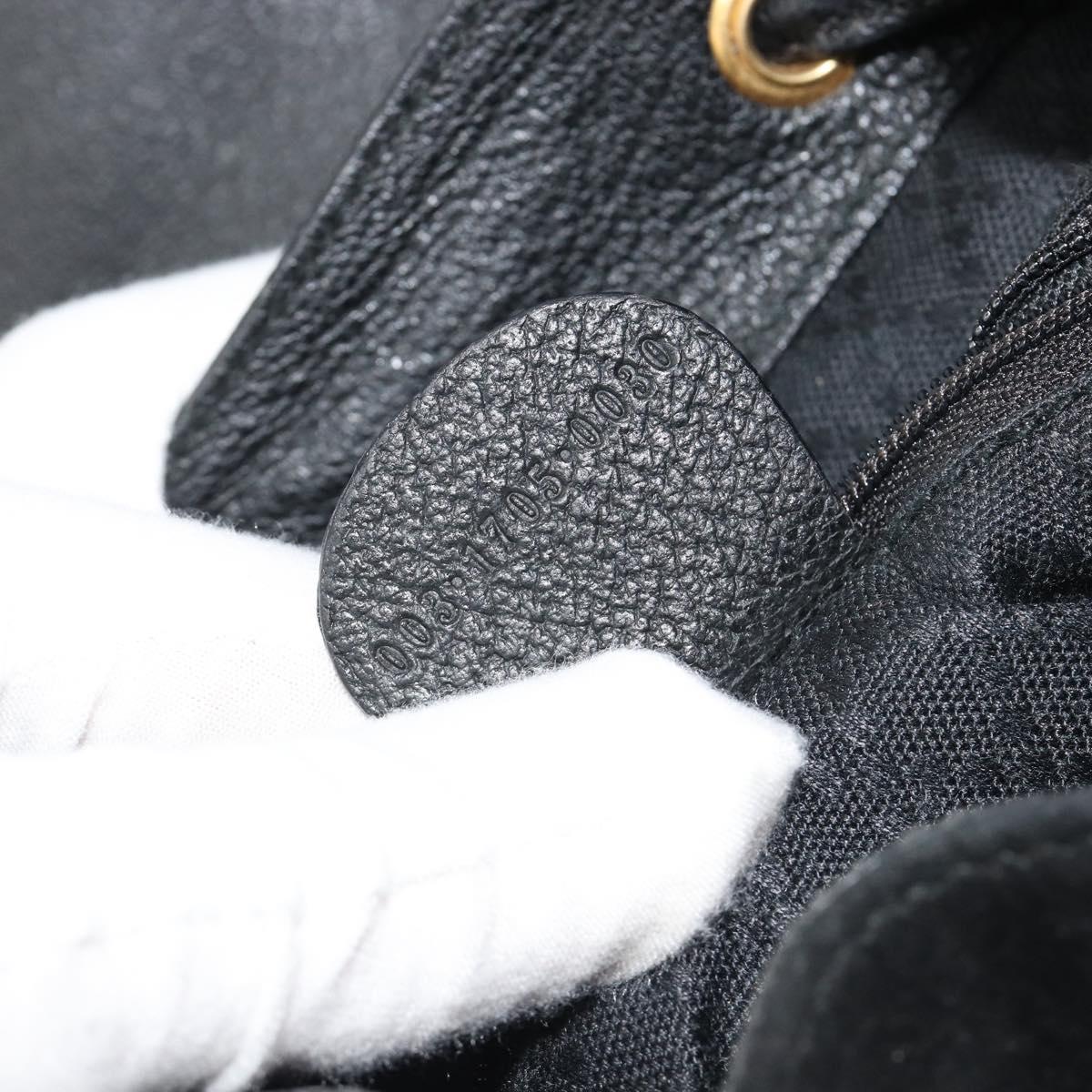 GUCCI Bamboo Backpack Suede Black Gold 003 1705 0030 Auth 189651
