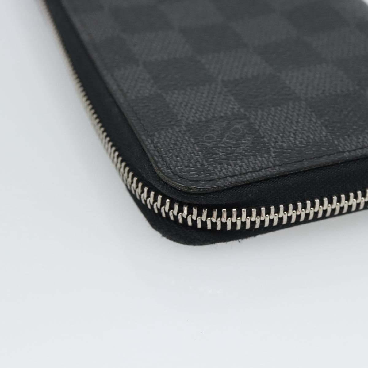 LOUIS VUITTON Damier Graphite Zippy Wallet Vertical N63095 LV Auth 189652
