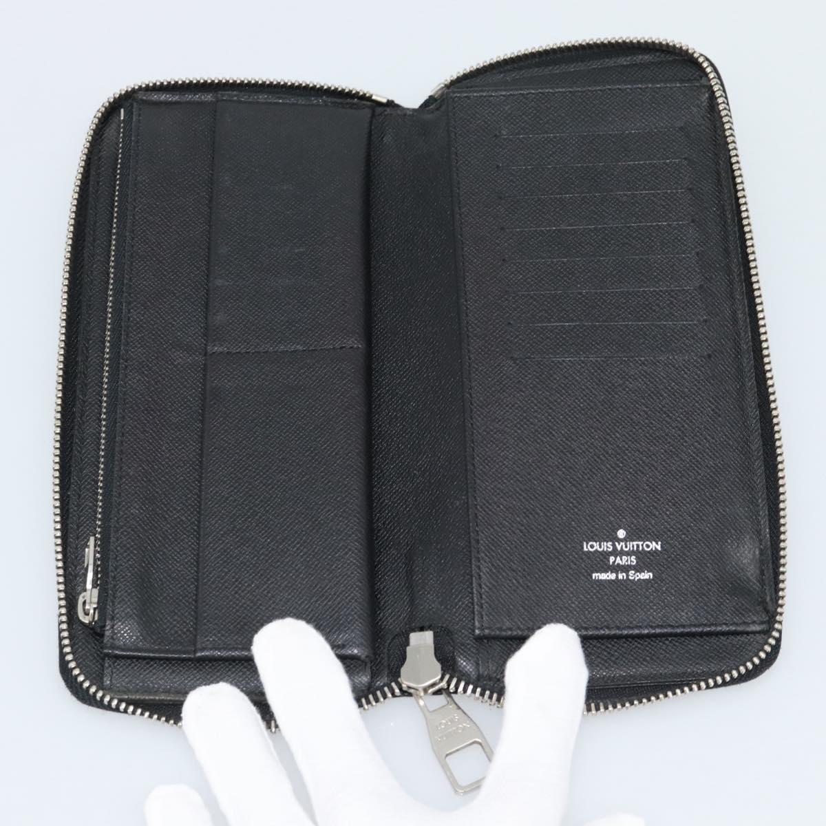 LOUIS VUITTON Damier Graphite Zippy Wallet Vertical N63095 LV Auth 189652
