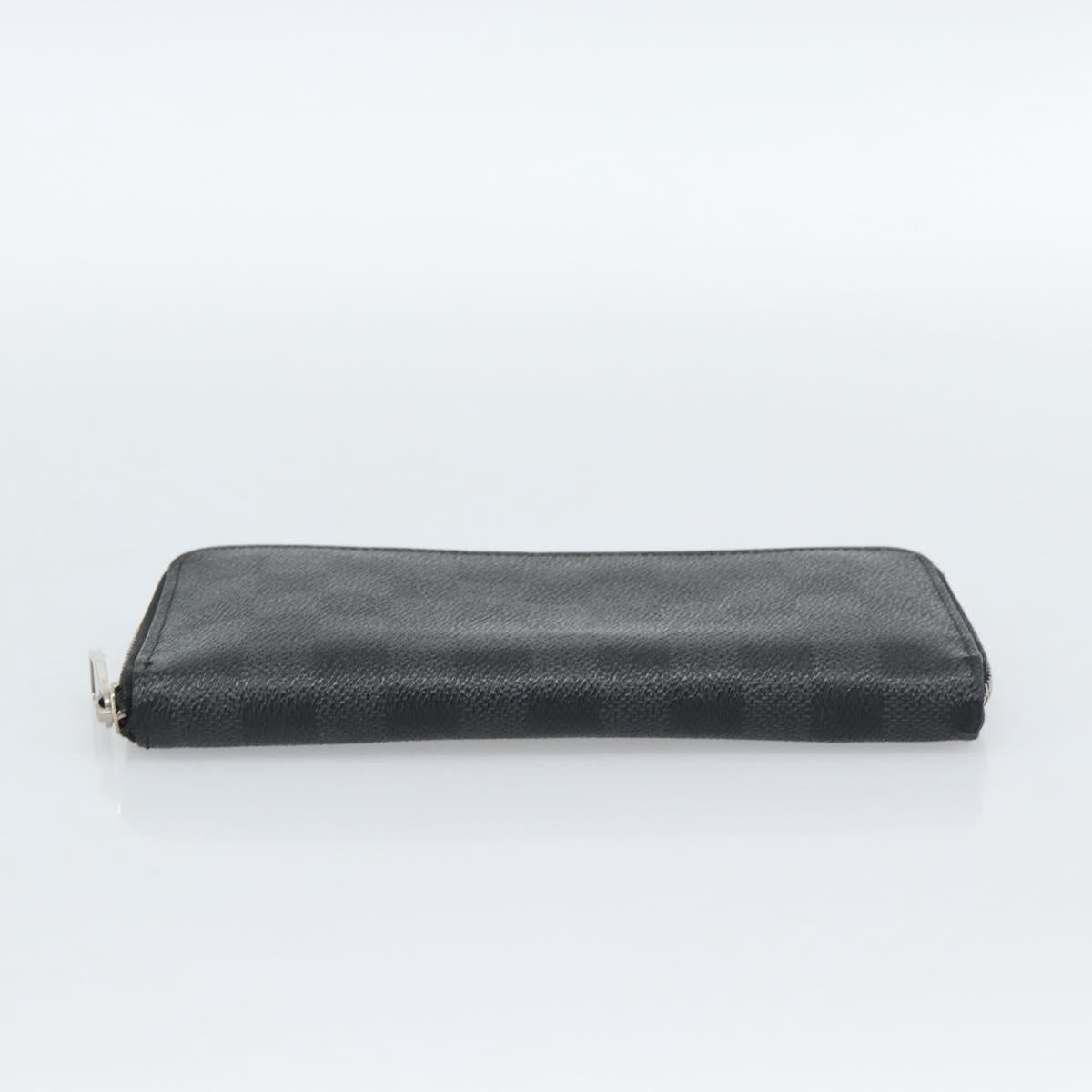 LOUIS VUITTON Damier Graphite Zippy Wallet Vertical N63095 LV Auth 189652