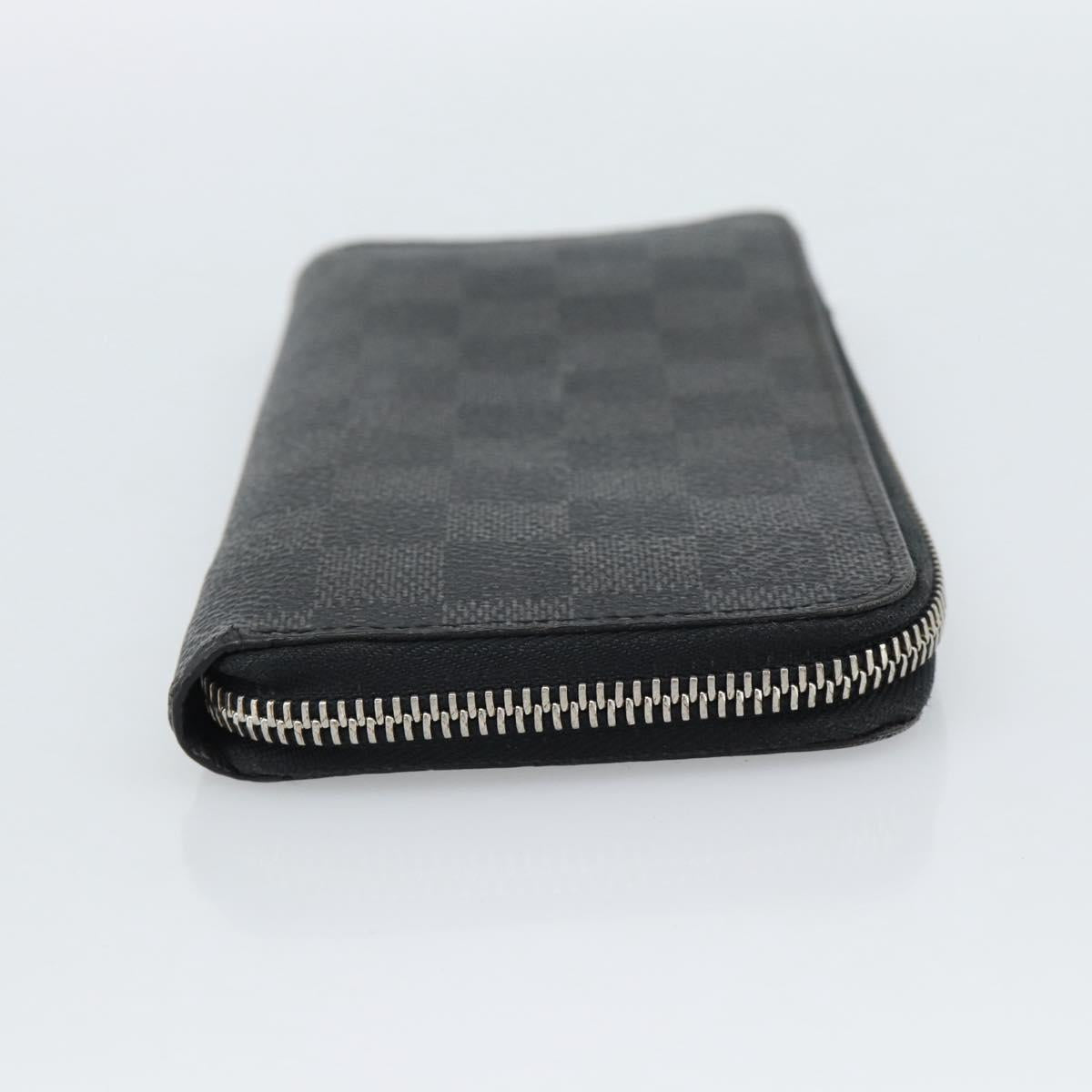 LOUIS VUITTON Damier Graphite Zippy Wallet Vertical N63095 LV Auth 189652