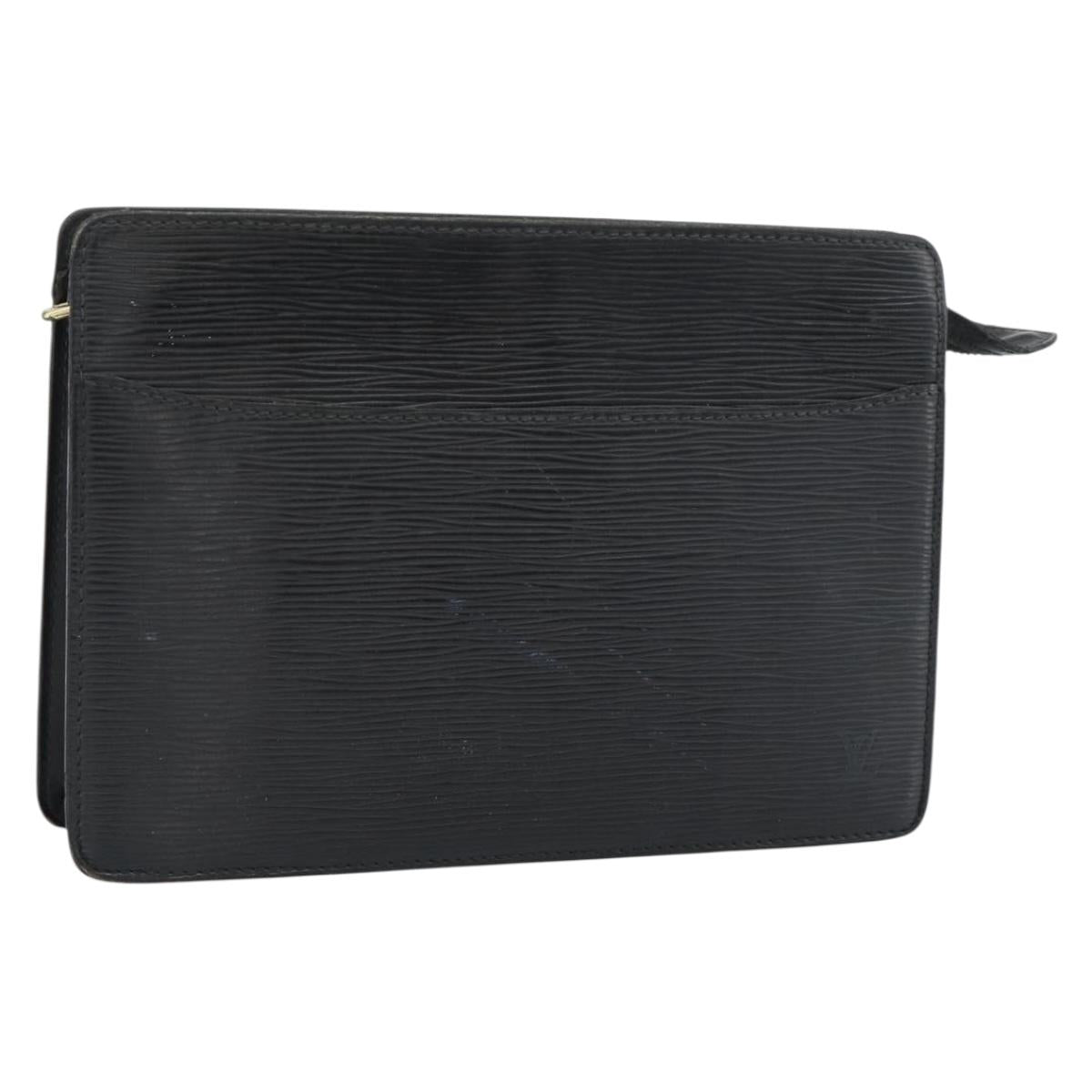 LOUIS VUITTON Epi Pochette Homme Clutch Bag Black M52522 LV Auth 189653