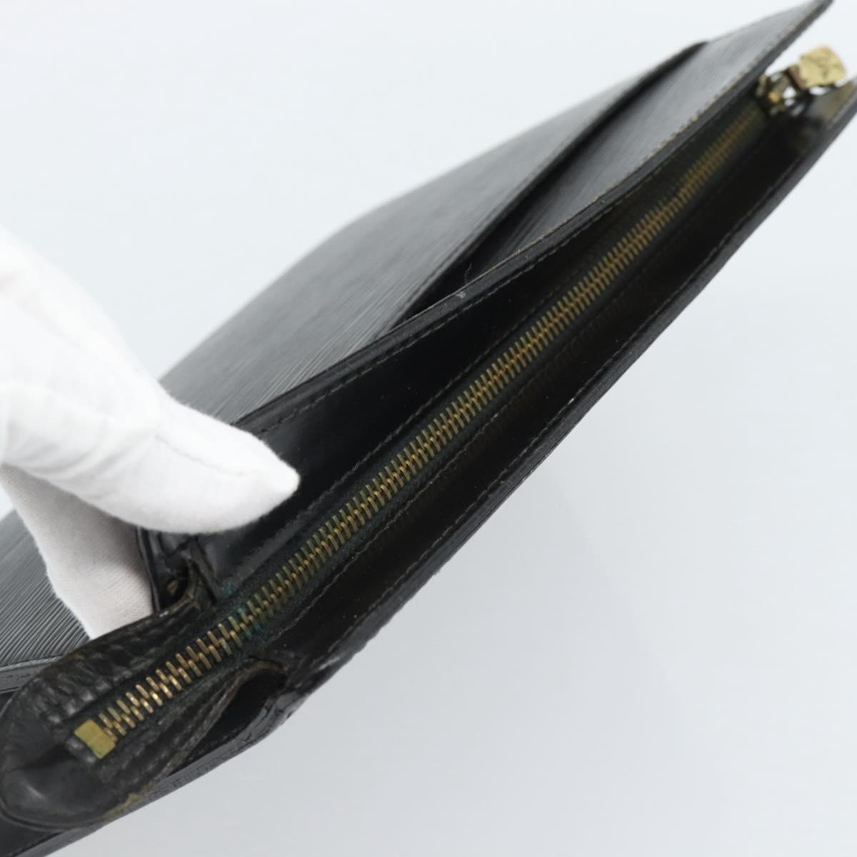 LOUIS VUITTON Epi Pochette Homme Clutch Bag Black M52522 LV Auth 189653