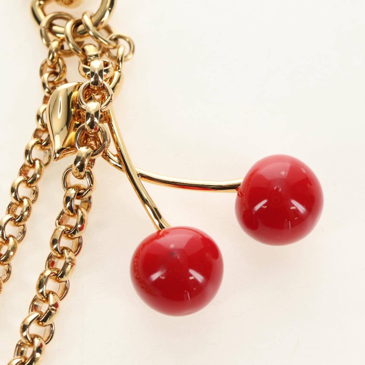 LOUIS VUITTON LVxTM Bag Chain Cherry Bag Charm metal Gold M02598 Auth 189656SAM