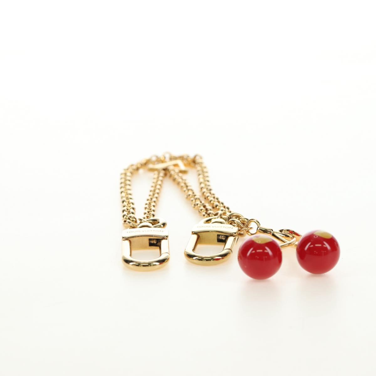 LOUIS VUITTON LVxTM Bag Chain Cherry Bag Charm metal Gold M02598 Auth 189656SAM