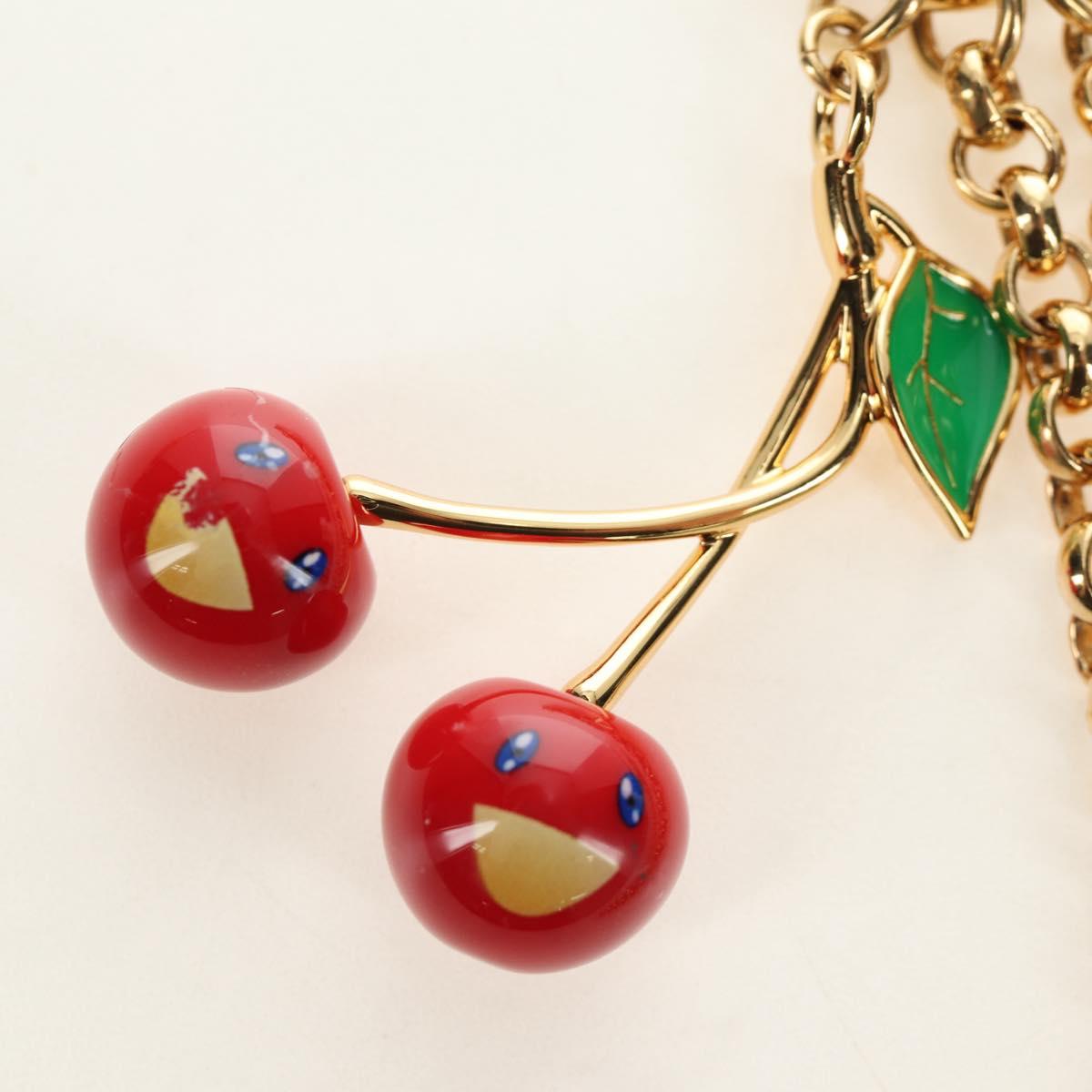 LOUIS VUITTON LVxTM Bag Chain Cherry Bag Charm metal Gold M02598 Auth 189656SAM