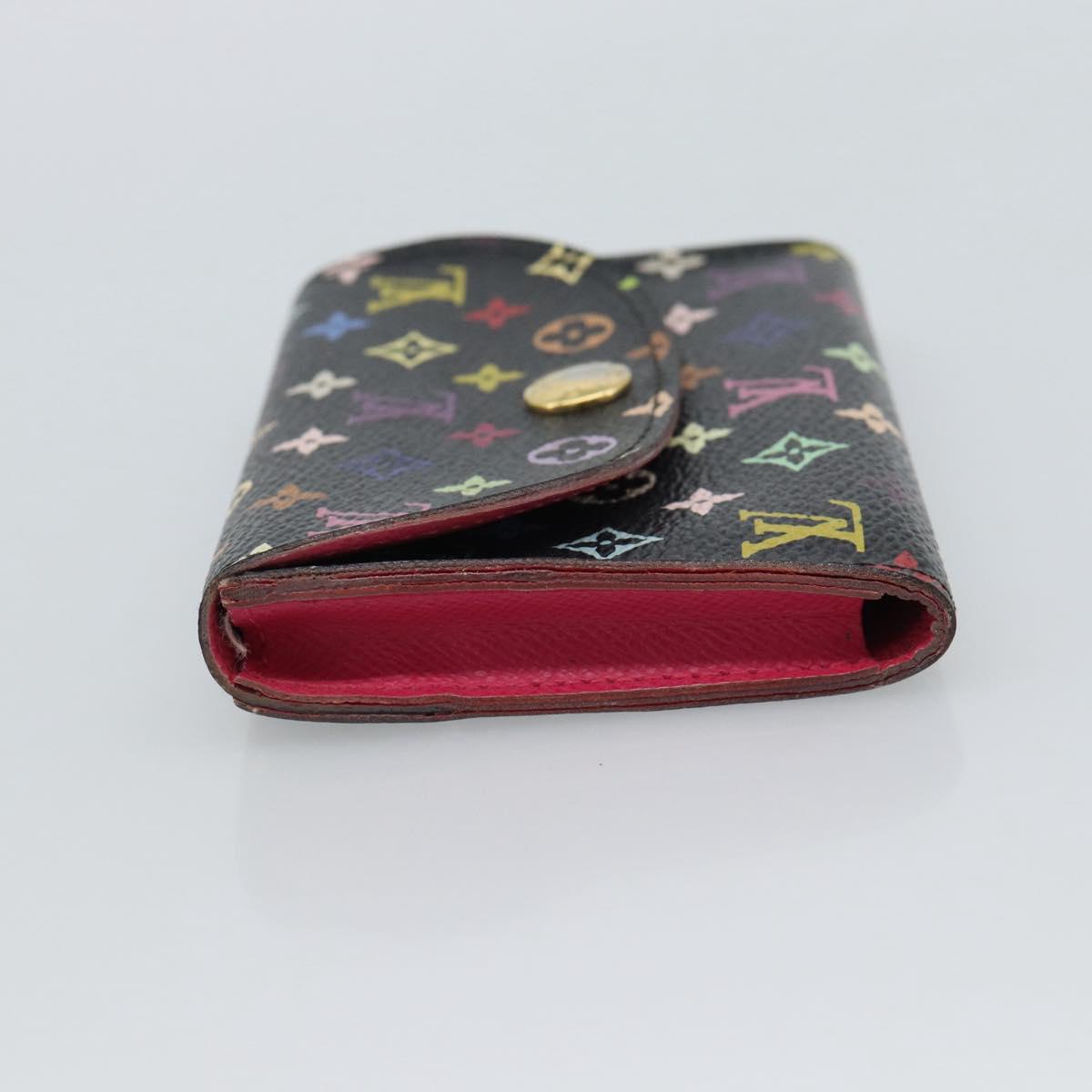 LOUIS VUITTON Multicolor Envelope Carte de Visite Case Black M66561 Auth 189659