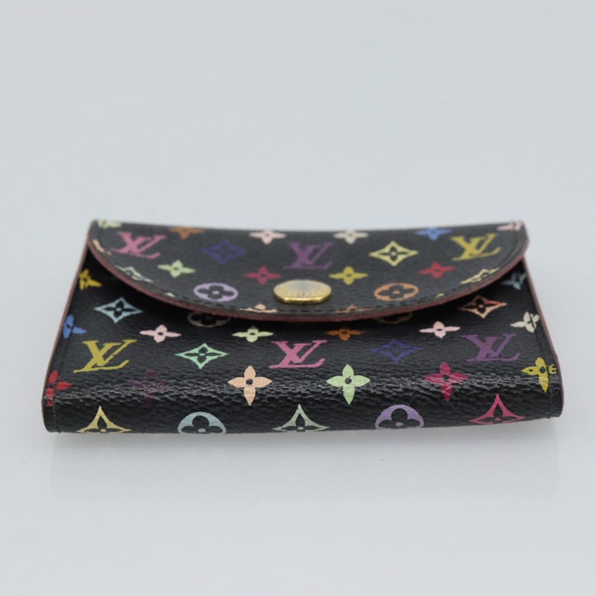 LOUIS VUITTON Multicolor Envelope Carte de Visite Case Black M66561 Auth 189659