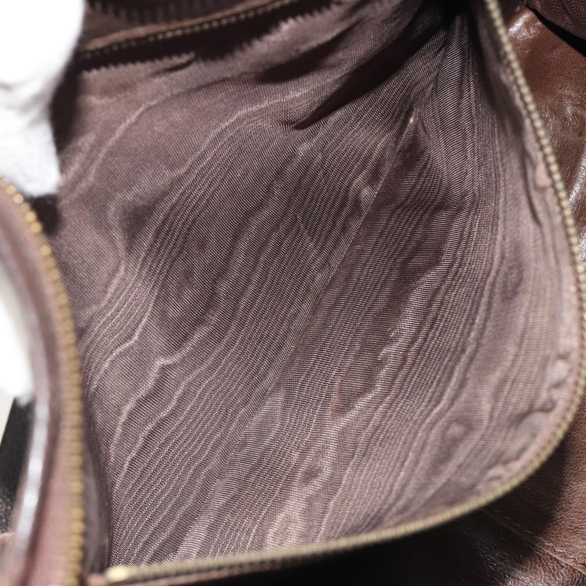 FENDI Zucca Canvas Shoulder Bag Brown Black Auth 189662