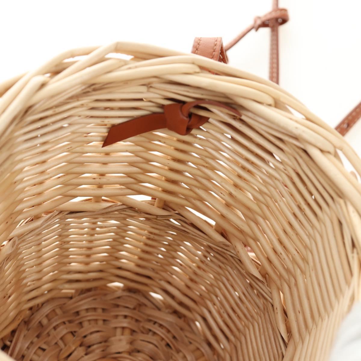 CELINE Shoulder Bag Rattan Ivory Gold Auth 189672M