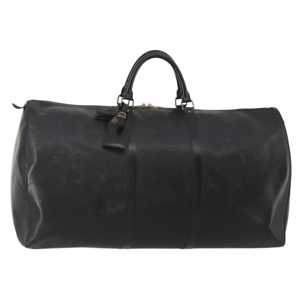 LOUIS VUITTON Epi Keepall 60 Boston Bag Black M42942 LV Auth 189674