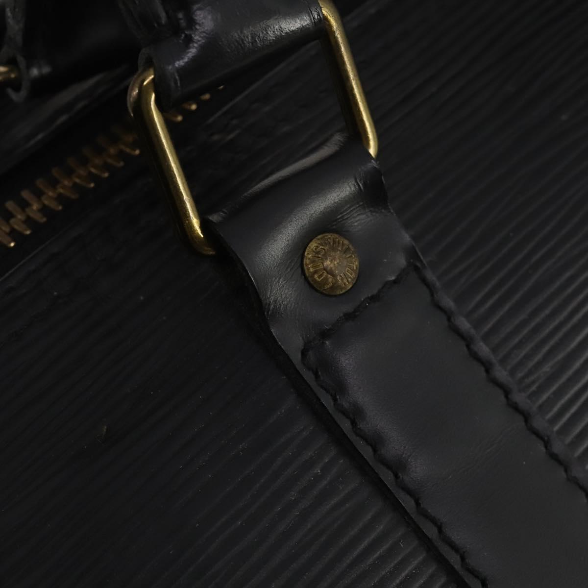 LOUIS VUITTON Epi Keepall 60 Boston Bag Black M42942 LV Auth 189674